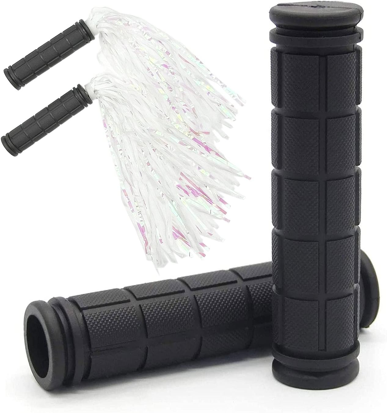 Bike Handle Grips with Tassel Streamers for Girls Boys and Kids, Non-Slip Bicycle Handlebar Grips Cover for Mountain Bike, Scooters Road Bike BMX MTB Cycling Replacement Parts
