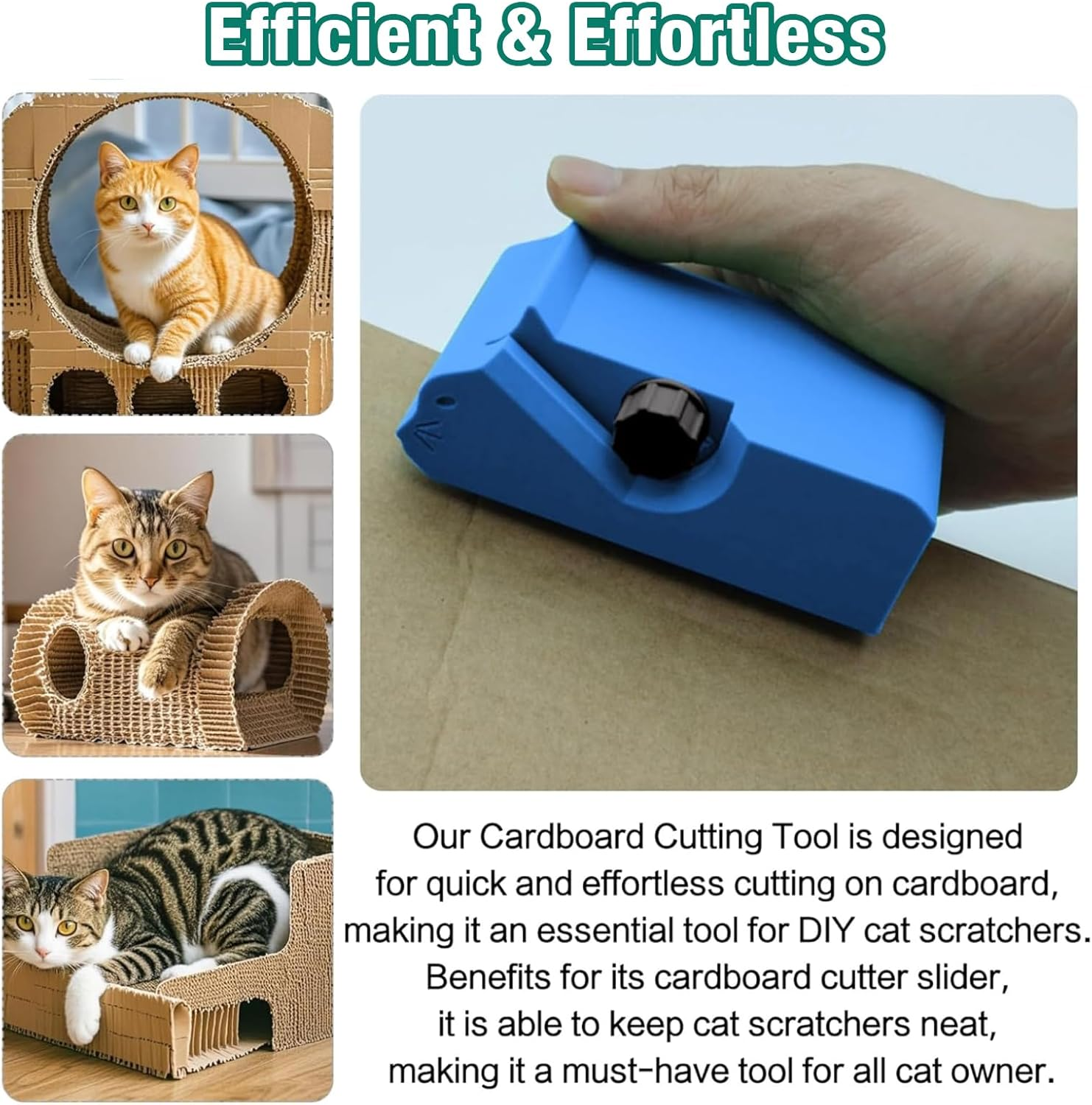 MOAZIFI 3D Printed Cardboard Cutter for Cat Scratchers, DIY Cardboard Cutter Tool & Cardboard Cutter, Professional Cardboard Cutter for DIY Cat Scratches for Cat Lovers image number 5