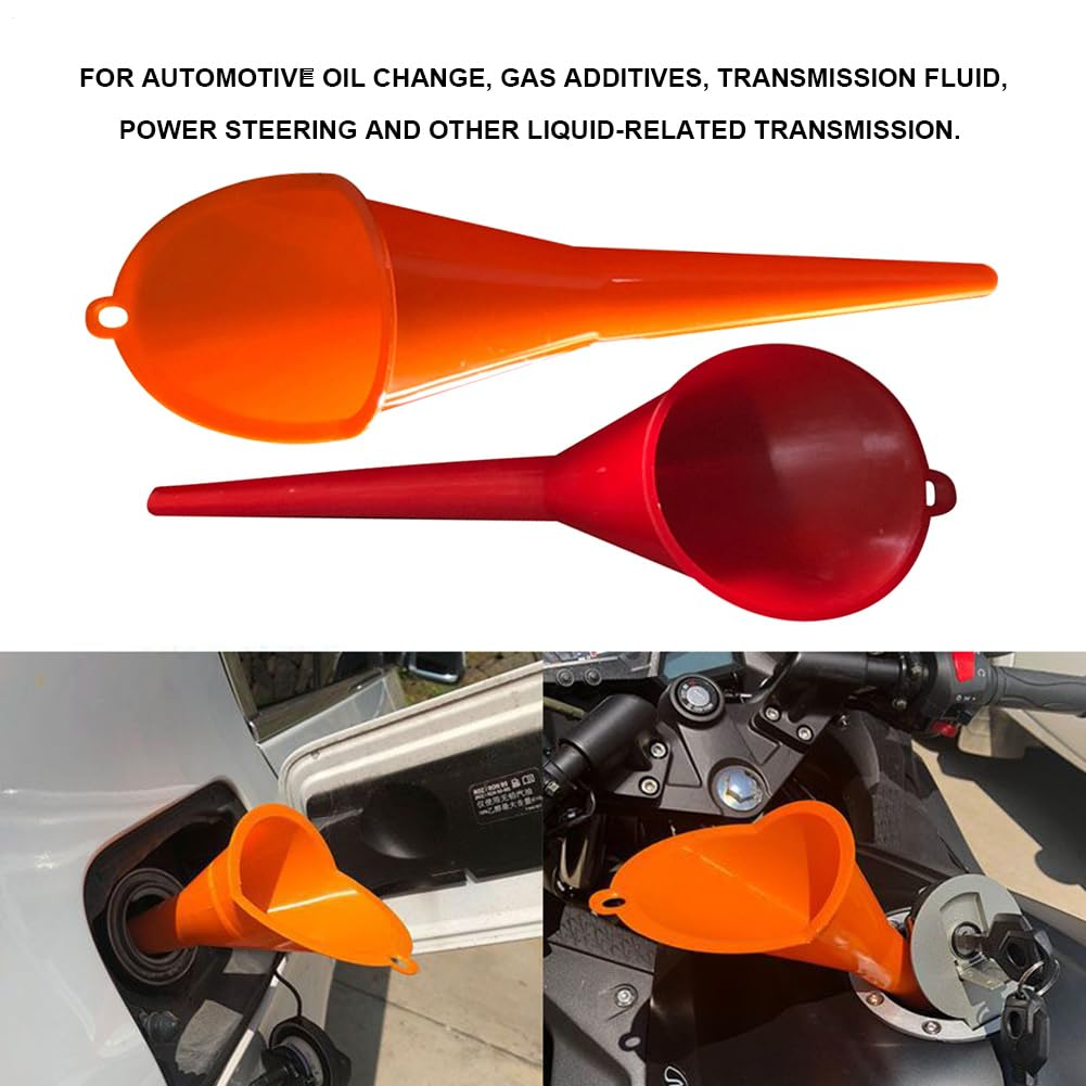 Car Long Mouth Funnel, Flexible Long Automotive Funnel, Refueling Oil Liquid Spout Filling Tool for All Automotive Oils Water Kerosene and Other Liquids (Red) image number 2