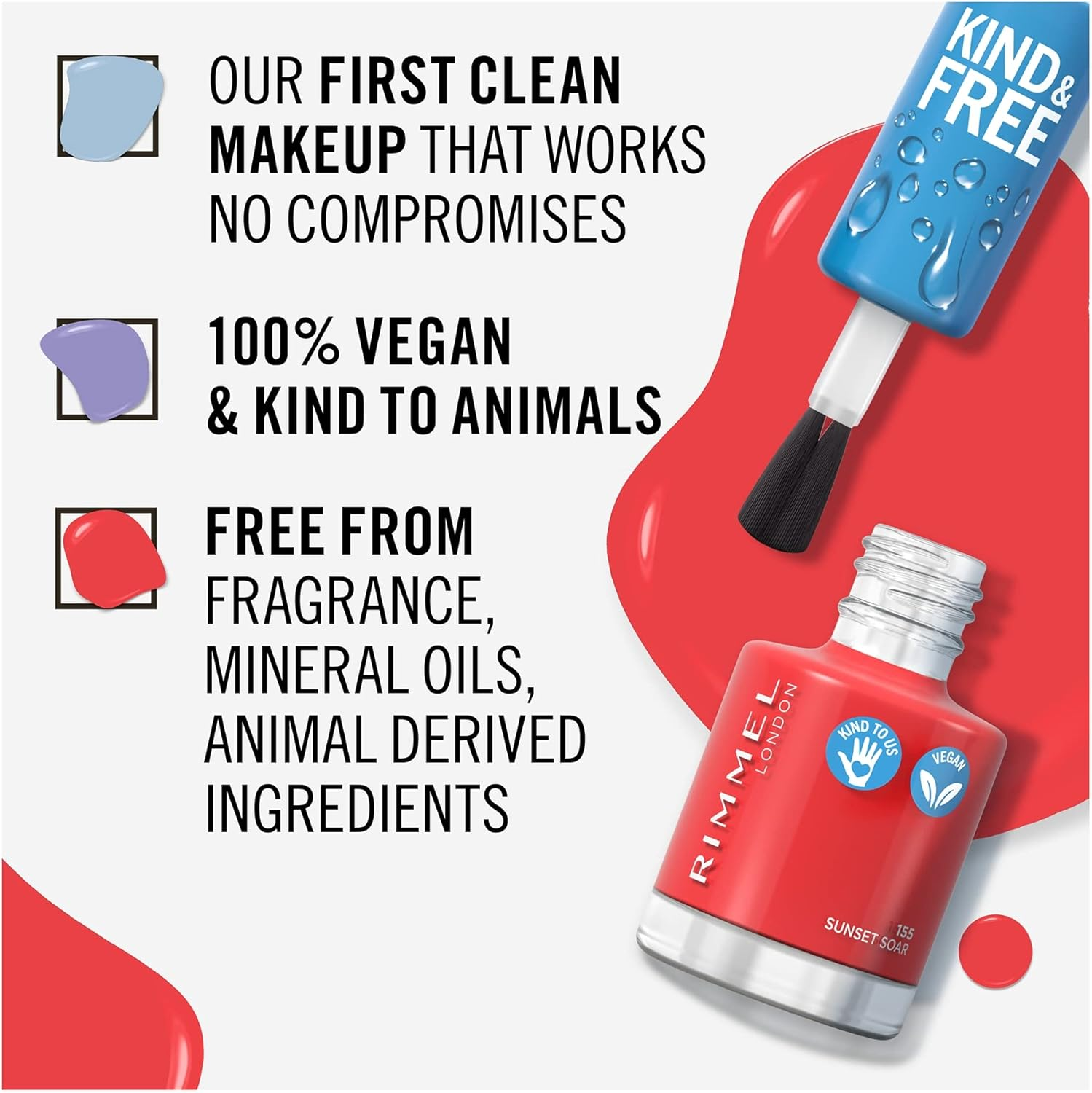 Rimmel London Kind & Free Nail Polish #155 Sunset Soar 8Ml (Pack of 2) image number 2