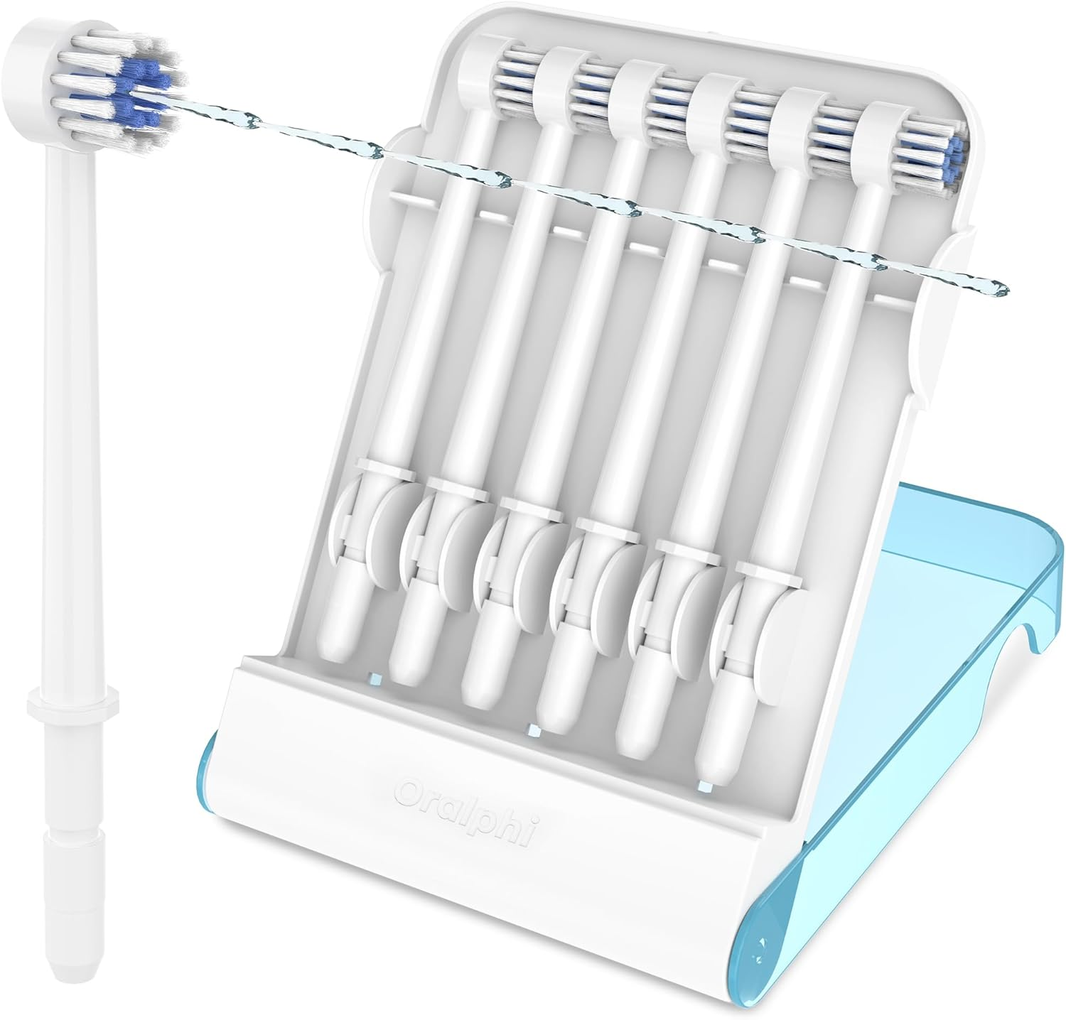 Replacement Tips for Waterpik Water Flosser (6 Brush Head Tips & Storage Case Bundle) image number 3