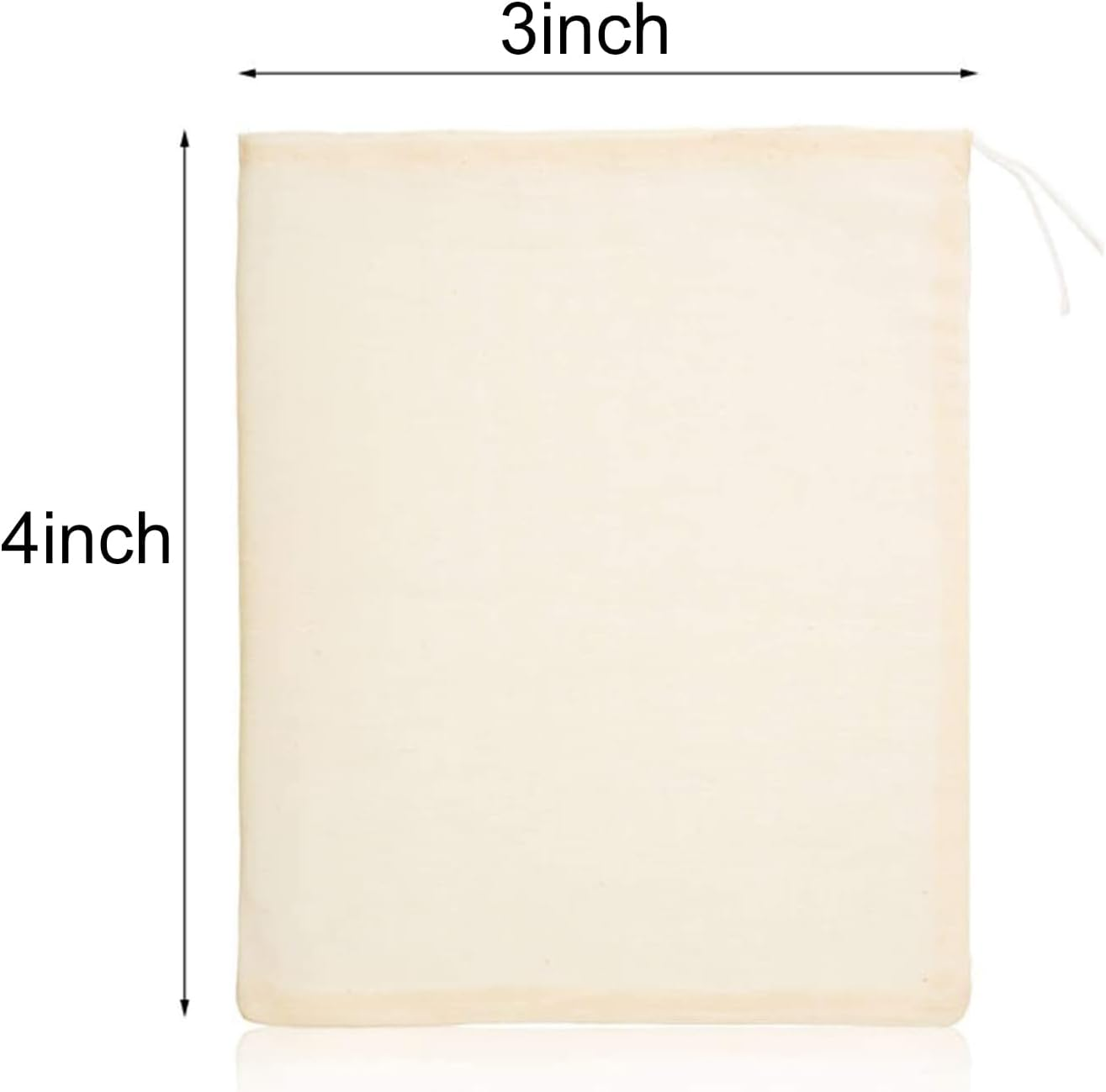 BUYLONG 20 Pcs Muslin Bag, 4X3In Mesh Bags, Cotton Muslin Drawstring Bags, Reusable Tea Bags, Cheesecloth Bags, Brew Bags, Barrier Bags, for Spices Storage, Loose Tea and Coffe, Cooking image number 6