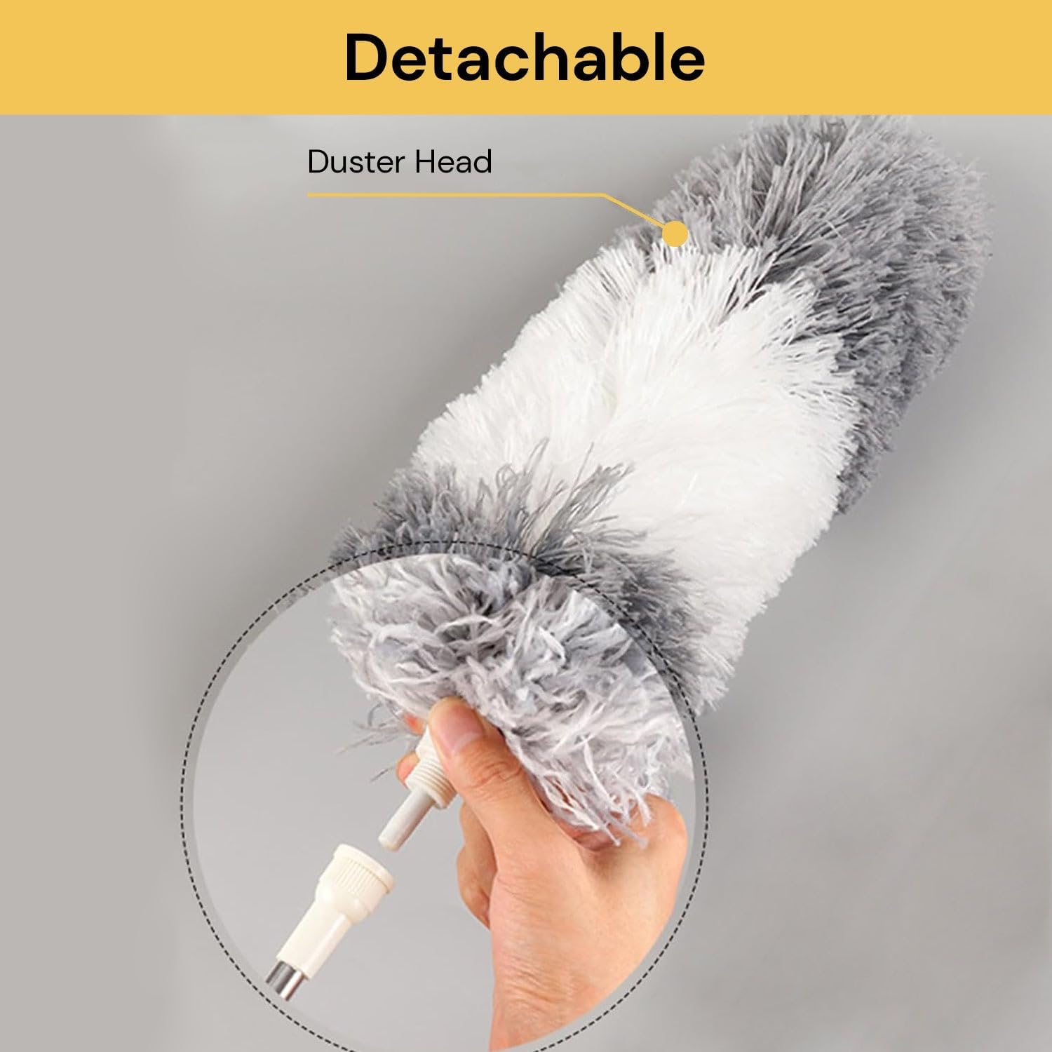 Spendeal Flexible Microfiber Duster with Extendable Pole, Retractable & Bendable Head for Deep Cleaning, Reusable, Washable, & Versatile, Perfect for High Ceilings, Furniture, Cars, and More image number 4