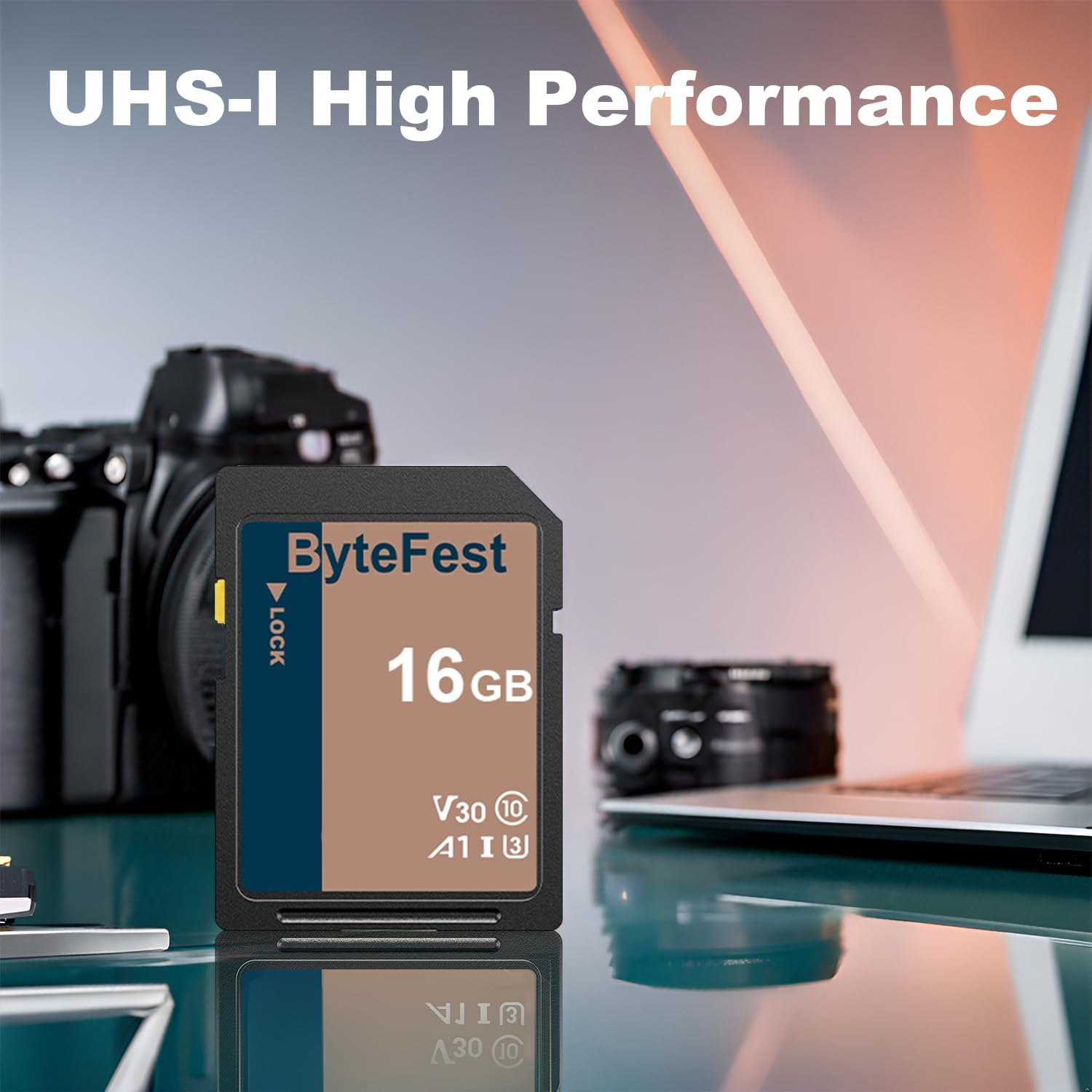 SD Card 16GB UHS-I Flash Memory Card - Class 10, U3, V30, High Speed Full HD Video SD Cards for Cameras image number 4