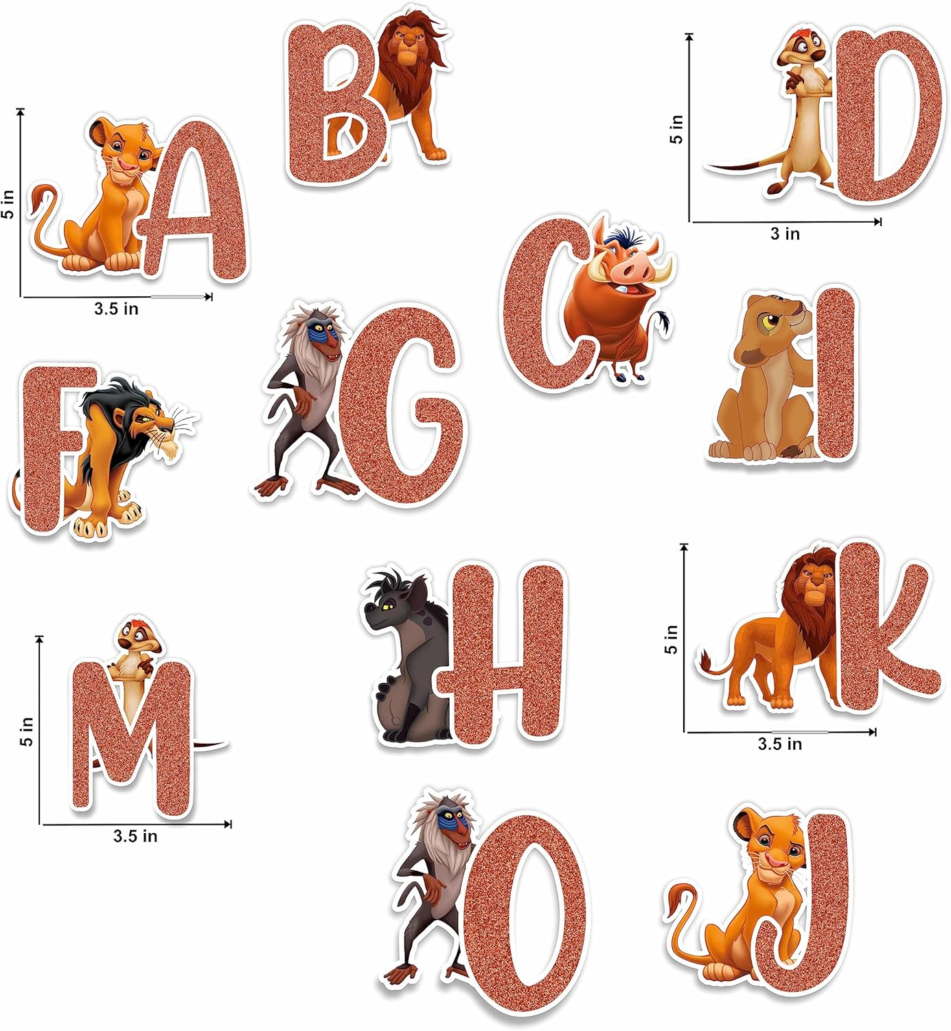 The Lion Kng Alphabet Wall Stickers &ndash; Lion-Inspired Animal Letters for Kids Room, Educational Jungle Theme Nursery Decor, Removable Safari Alphabet Decals for Boys & Girls image number 2