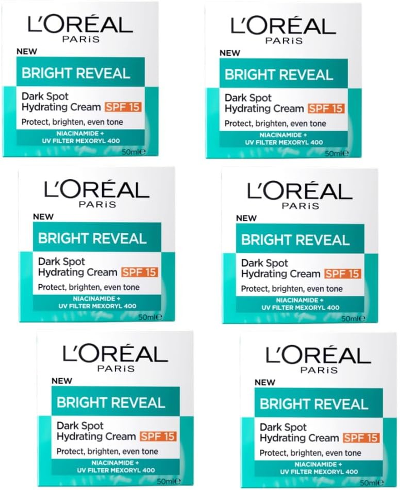 6X L'Oreal Paris Bright Reveal Dark Spot Hydrating Cream Moisturiser SPF15 50Ml image number 3
