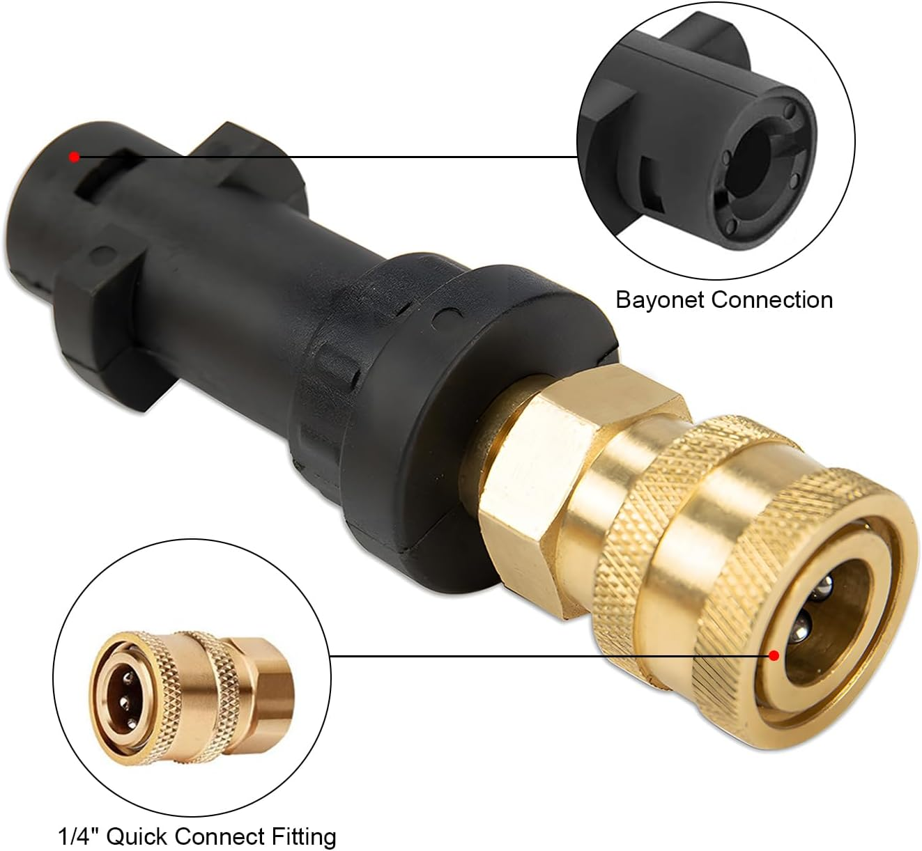 Pressure Washer Gun Adapter, 1/4 Inch Quick Connect Fitting, Only Compatible K2, K3, K4, K5, K6, K7 (1&times;Adapter) image number 2