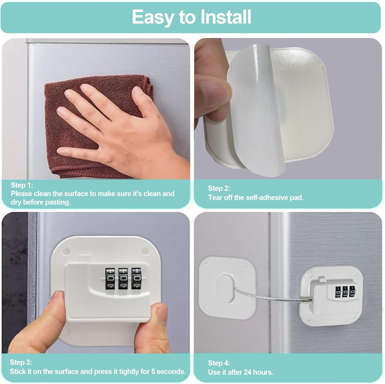 MOYONTE Cabinet Locks Baby Proofing Child Safety Cabinet Locks Child Locks for Cabinets Drawers (White) image number 1