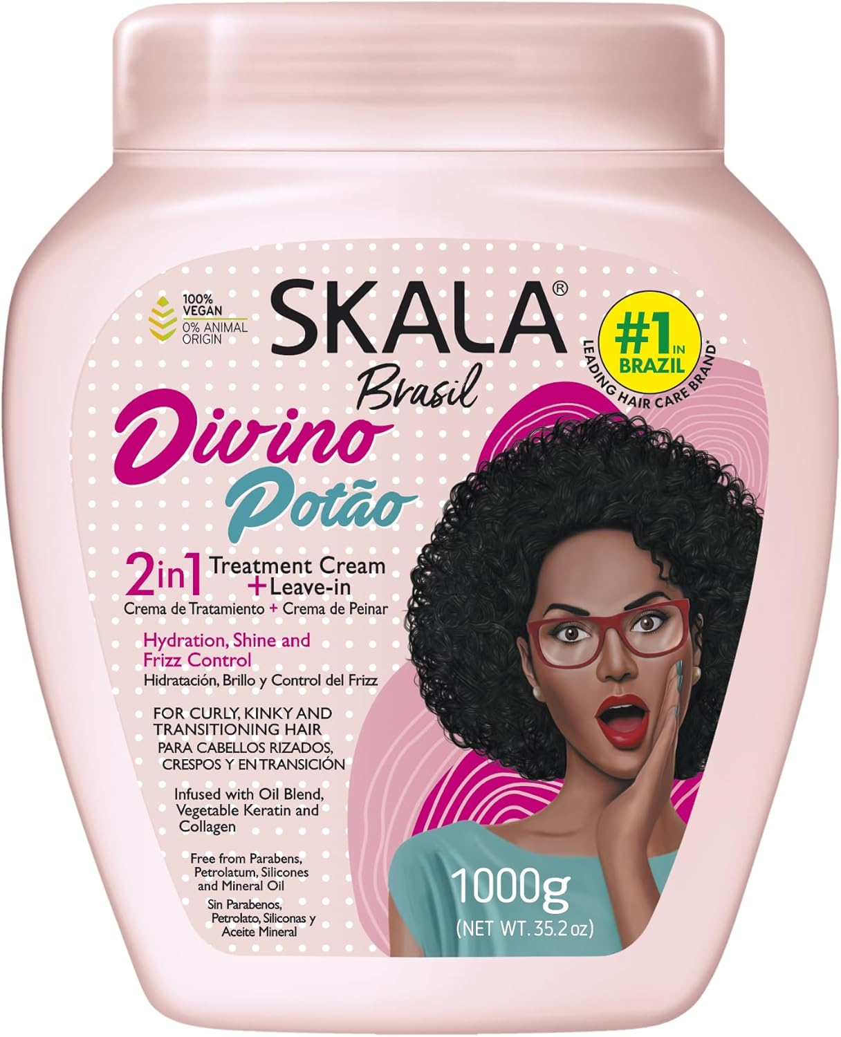 Skala - Expert - Creme De Tratamento 2 Em1 Crespo Divino 1 Kg - (Divine Curls 2 in 1 Treatment Cream Net 33.81 Oz) image number 2