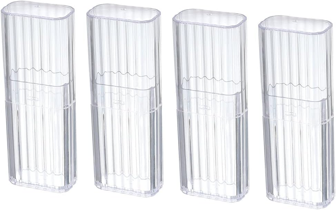 4 Pcs Cotton Swab Holder for Travel Mini Travel Swab Case Cotton Swab Box for Makeup Sponge Cotton Swabs Hair Ties Floss Cosmetics Makeup Bedroom Travel (Blue)