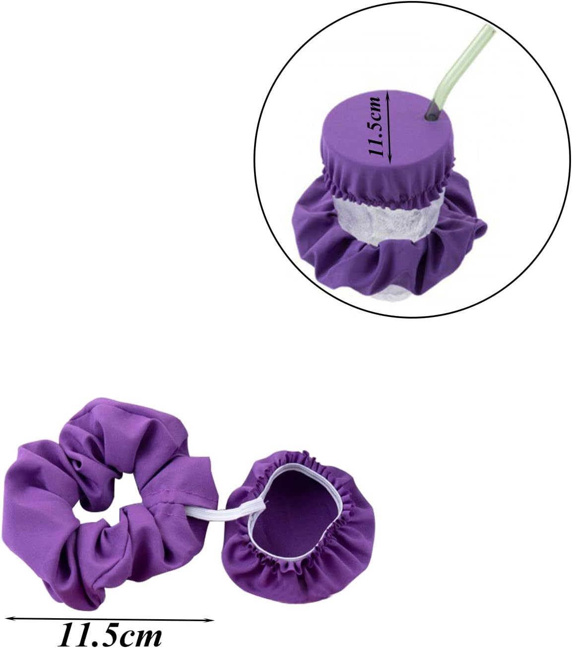Niaciswe Drink Covers Scrunchie Pack of 5 Hair Scrunchie Drinks Lid Cap Hair Scrunchie Drink Cup Lid Hair Band Drink Cover Scrunchie Drinks Protection Headband for Parties (5 Colours) image number 5