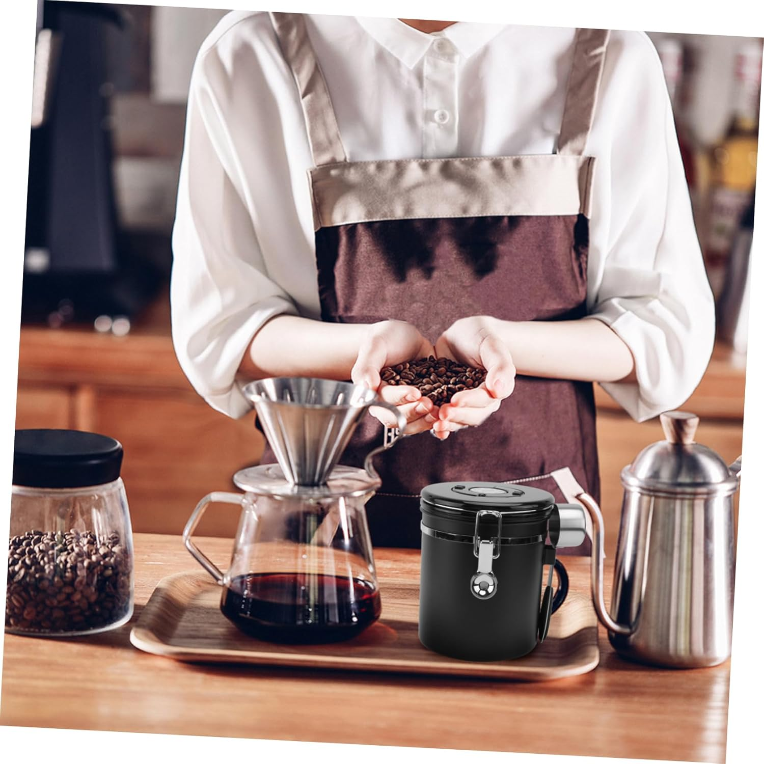 CIYODO Coffee Bean Storage Jar Sealed Canister Food Storage Container for Home Airtight Lid for Coffee Beans image number 3