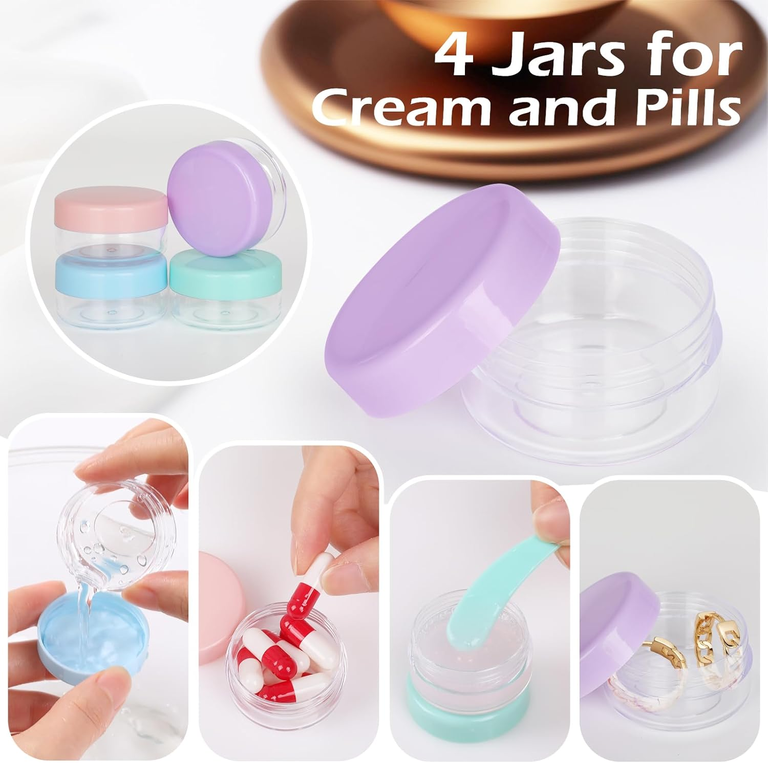 16Pcs Travel Bottles Set, Geeric Silicone Refillable Toiletry Bottle with Funnel,60/90Ml TSA Approved Leak-Proof Small Cream Can Spray Bottle for Shampoo, Lotion,Cream+Waterproof Bag image number 2