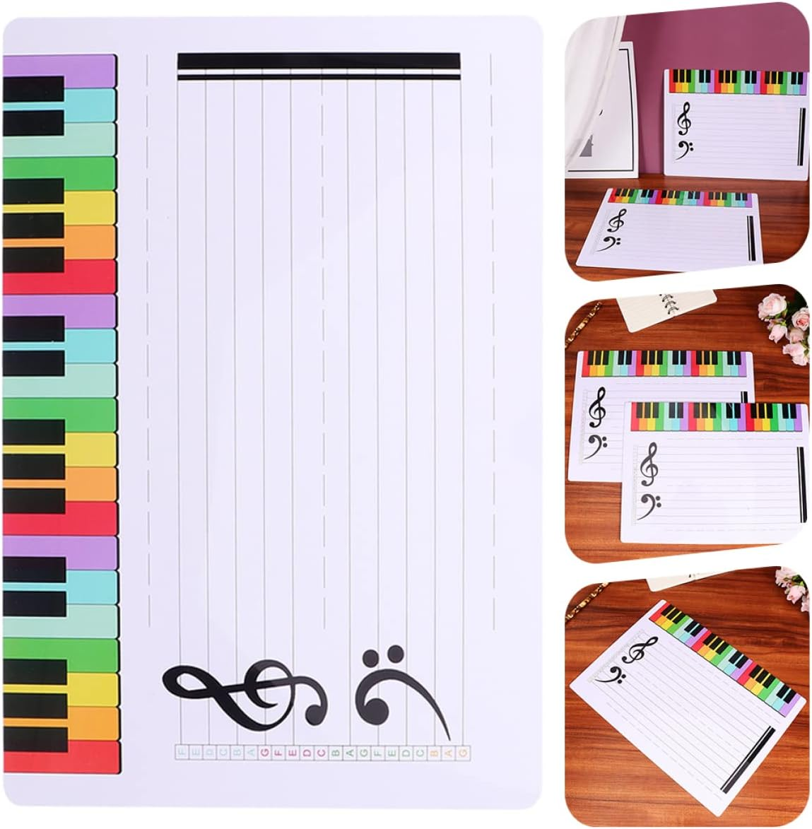 DOITOOL Erasable Whiteboard Music Staff Writable Music Teaching Practice Board for Fun Learning image number 1