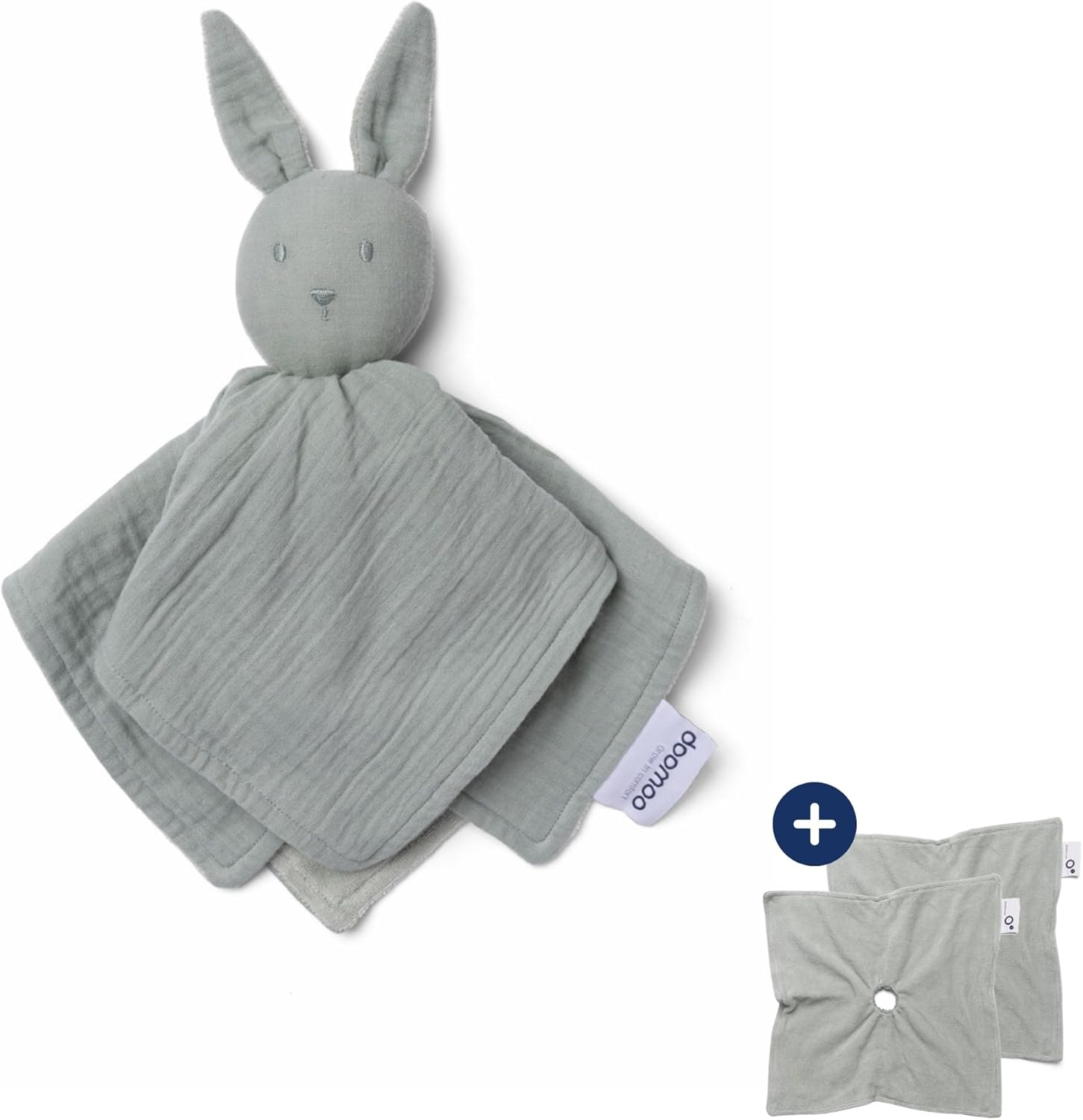 DOOMOO You&Me Baby Cuddle Blanket - Comforter Made of 2 Textile Bodies - Made of Organic Cotton and Organic Terry Cloth - Oeko-Tex Certified - Gift Idea for Birth - Almond