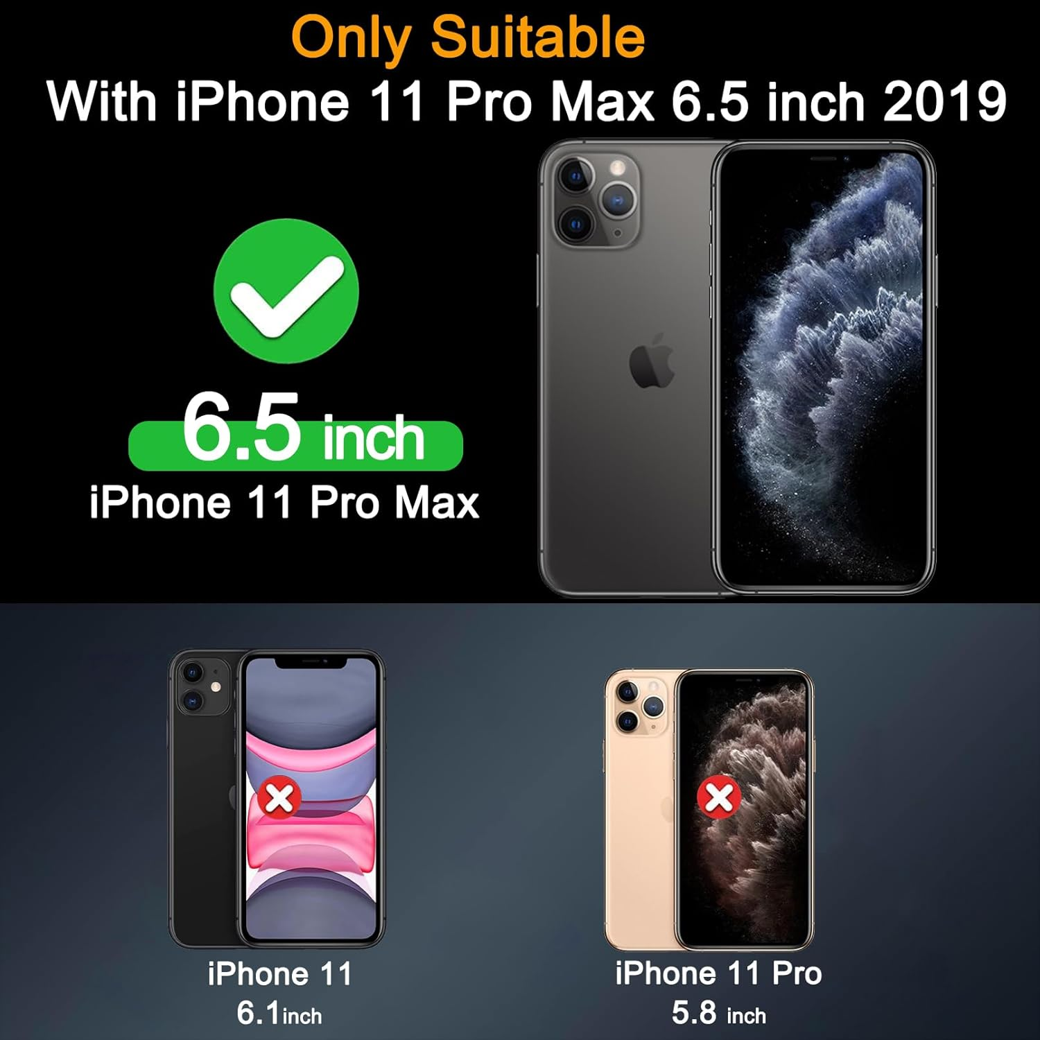 Milomdoi 3 Pack Screen Protector for Apple Iphone 11 Pro Max with 3 Pack Tempered Glass Camera Lens Protector, Ultra 9H Accessories, Case Friendly, Mounting Frame, 2.5D Curved, Transparent image number 6