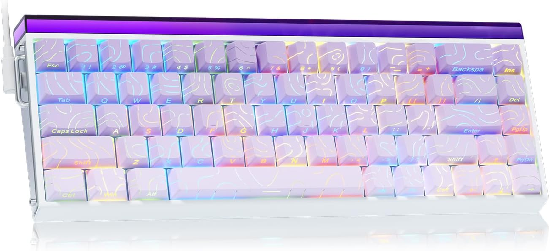 X AULA HERO 68HE Gaming Keyboard,Wired Mechanical Keyboards RGB Backlit Portable 68 Keys Hall Effect Magnetic Ultra-Compact 8K Hz Polling Rate MDA Keycaps Mini Keyboard for PC Laptop Mac Windows Gamer