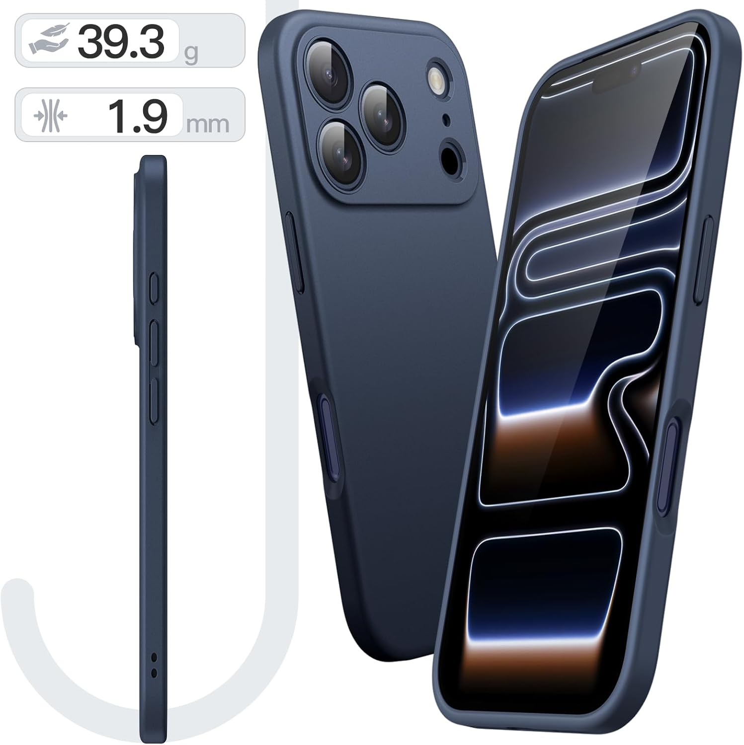 Jetech Case for Iphone 17 Pro Max 6.9-Inch, Camera Lens Full Protection, Soft TPU Protective Phone Cover with Matte Finish, Shockproof (Dark Blue) image number 4