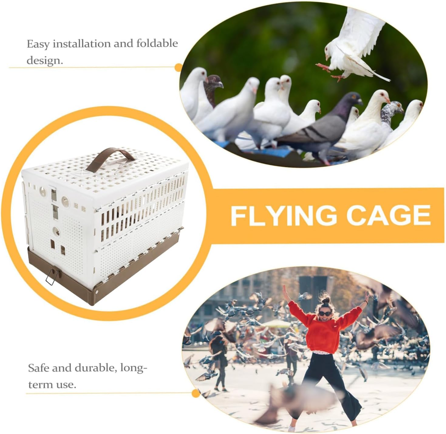 Jvjggag Parrot Cage | Portable Escape-Proof Cage | Bird Domestication Carrier - for Outdoor Yard Travel Transport Training Domestication Competition image number 6