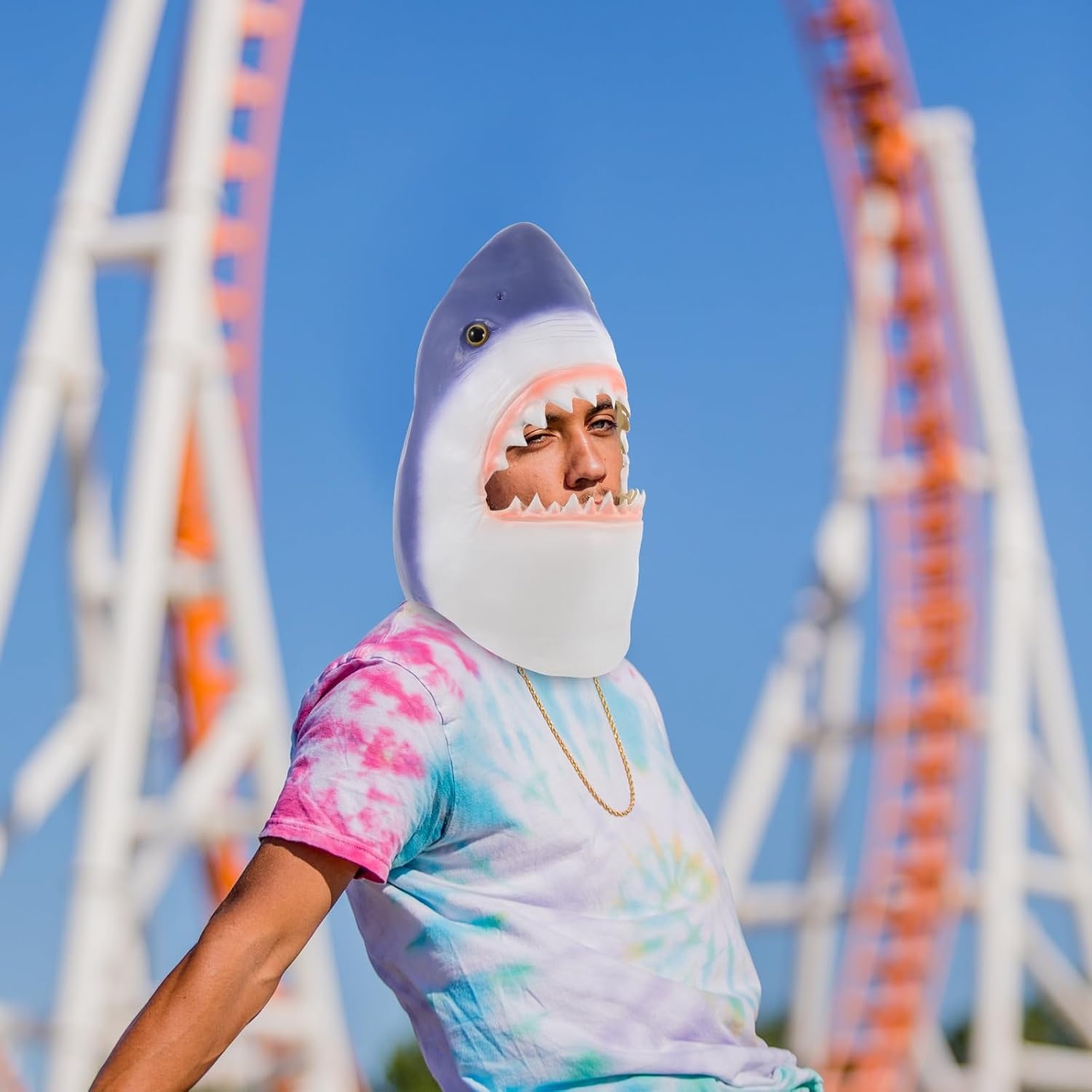 Shark Mask Creative Shark Design Animal Headgear for Costumes, Parties, and Photo Props - Fun and Unique Shark Costume Accessory image number 2