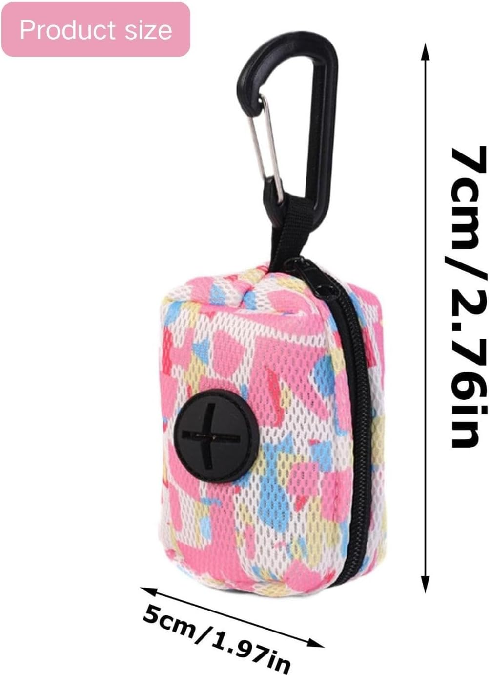 Dog Poop Bag Holder, Lightweight & Durable Pet Waste Dispenser with Carabiner and Zipper Closure for Easy Outdoor Clean-Up image number 4