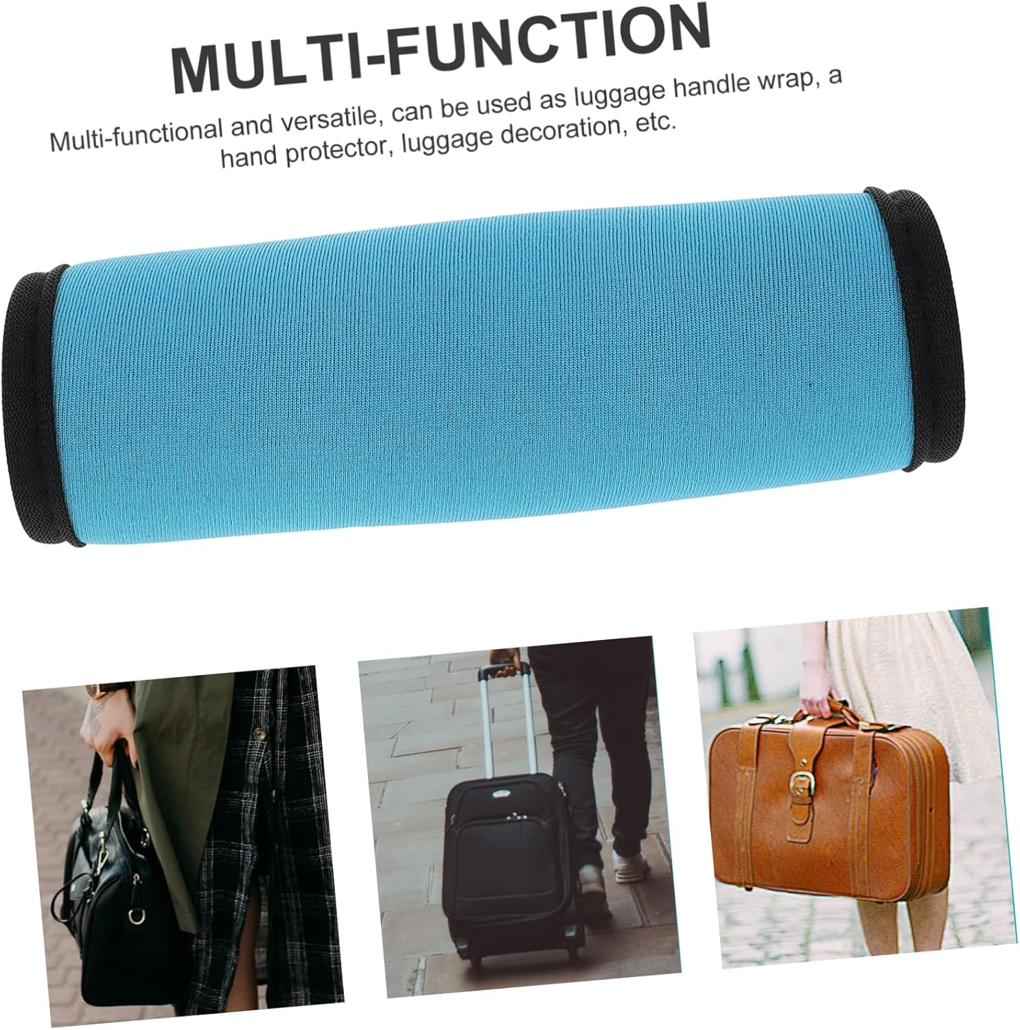 WRITWAA 2Pcs Neoprene Luggage Handle Wraps Hand Protectors for Traveling Case Luggage Handle Saddles for Suitcase Protection during Travel image number 3