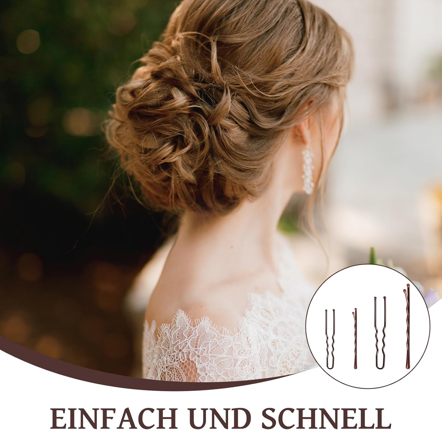 Pack of 500 Bobby Pins Brown Set - U-Shaped Hair Clips (2 Inches, 2.36 Inches), Wave Shape Invisible Hair Pins (2 Inch 2.75 Inches), Transparent Hair Bobbles with Storage Box, for Weddings, Bridal image number 4