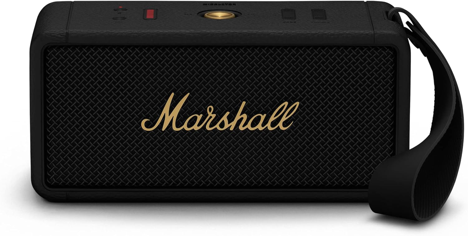 Marshall Middleton Portable Bluetooth Speaker (Black and Brass) image number 6