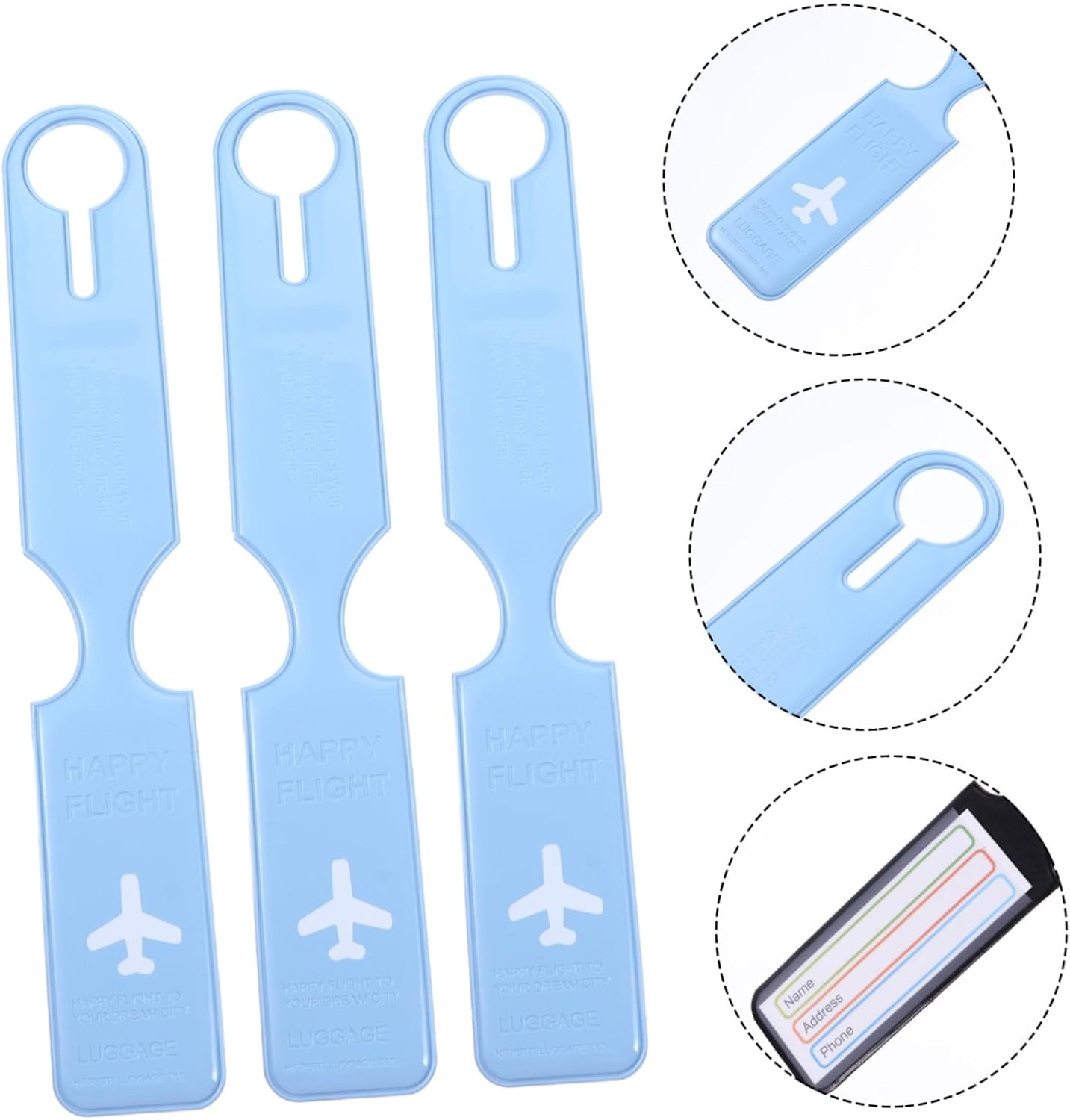 CONGARTENO 6Pcs Luggage Tracker Baggage Tag Travel Suitcase Tag Id Labels Portable image number 5