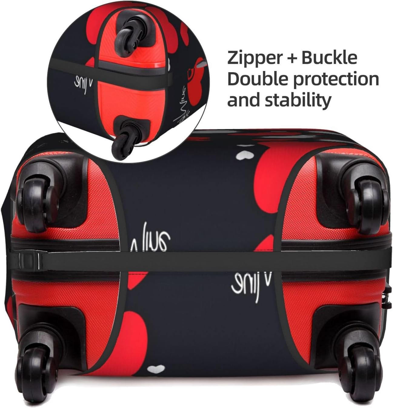 Djnni Happy Valentine'S Day Travel Box Protective Cover,Suitcase Cover,Travel Luggage Cover,Suitcase Protector Fits 18-32 In, Happy Valentine'S Day, Medium image number 5