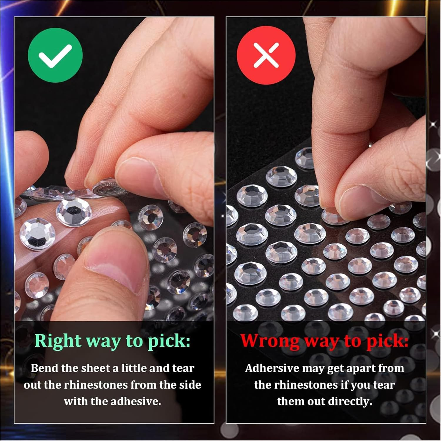 Kzvsiy 4 Sheets Butterfly Face Gems Rhinestone Stickers, Self-Adhesive Butterfly Glitter Tattoos for Eyes, Body, Hair & Nails, Rave Accessories and Party Decor Makeup Stickers for Women and Girls image number 1