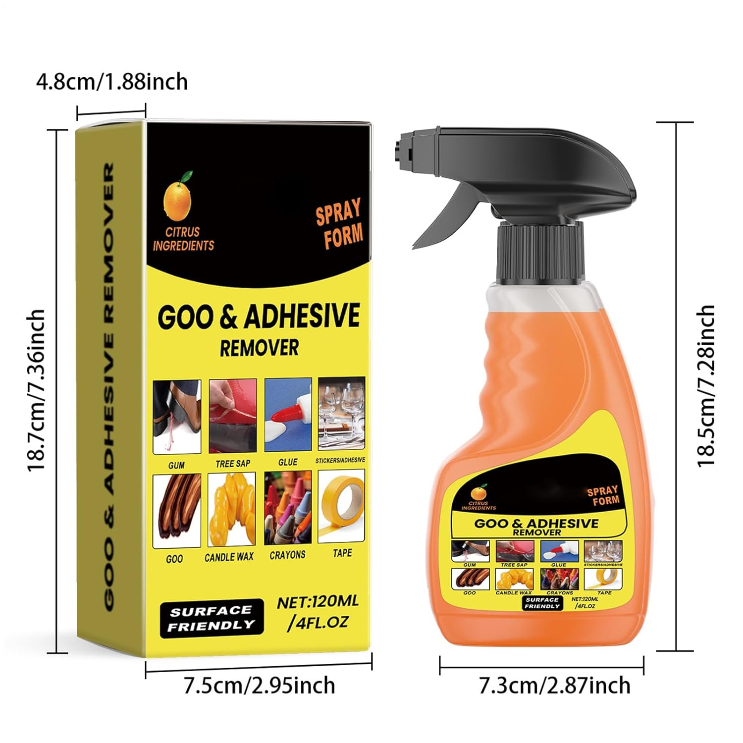 Goo & Adhesive Remover, 120Ml Multifunctional & Powerful Glue Remover, Tape Removal Spray Liquid for Glass, Metal, Tiles, Wood Products image number 5