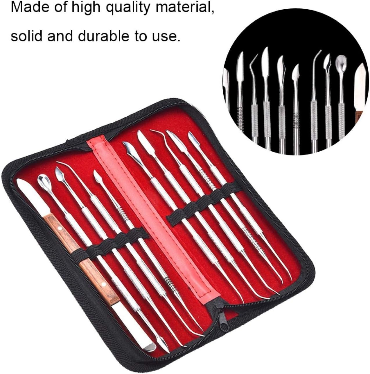 Stainless Steel Carving Tools, Wax Candle Clay Sculpture Tool Metal Pottery Wheel Engraving DIY Wax Carving Tools for Beginners Adults Cake Fondant Decoration and Nail Art image number 3
