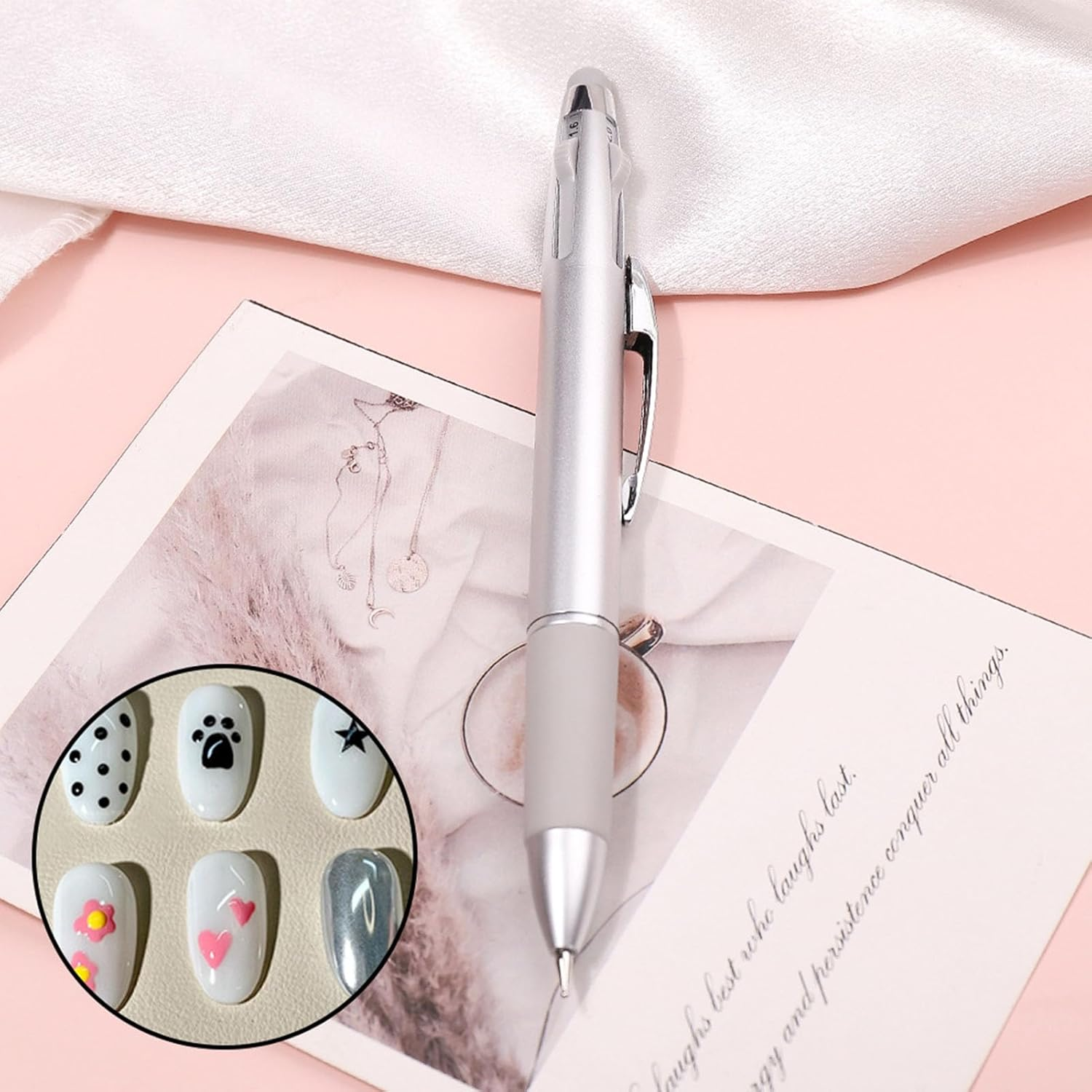 YUYTE 5 in 1 Nail Point Pen Ball Pointing Dotting Tool for Nail Art with ABS Material Easy to Control Multifunctional Design