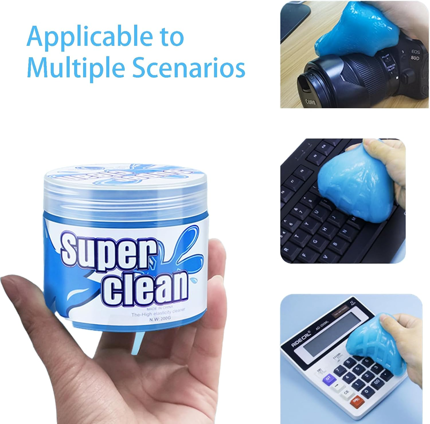 Cleaning Gel for Car/Keyboard Universal Cleaning Gel Car Interior Cleaner Dust Cleaning Gel Cleaner Gel Car Detailing Kit Gel for PC Tablet Cleaning Accessories Car Slime Kits 160G image number 3