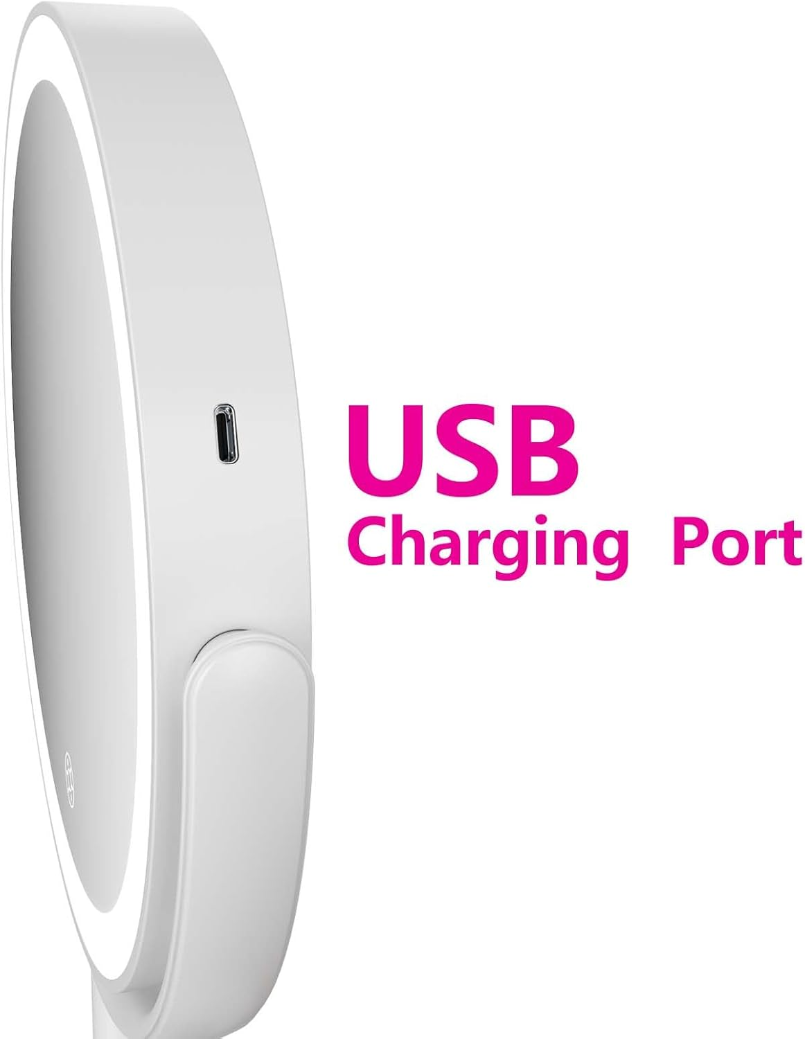 Dual Sided Makeup Mirror 22X22Cm 10X Magnifying Mirror Adjustable LED Light with Storage Tray Mobile Phone Holder