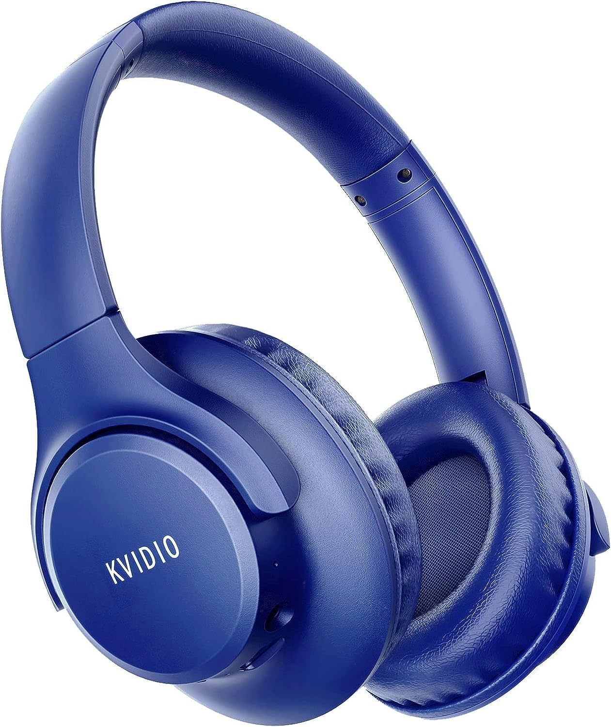Bluetooth Headphones over Ear,Kvidio 55 Hours Playtime Wireless Headphones with Microphone,Foldable Lightweight Headset with Deep Bass,Hifi Stereo Sound for Travel Work Laptop PC Cellphone (Blue)