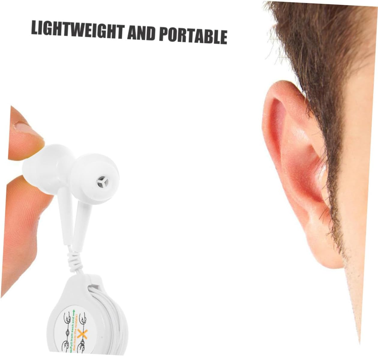 Gatuida 2Pcs Double Pull Retractable Earphones for Ear Earbuds Comfortable Fit for Computer Laptop Use and Sports Activities image number 4