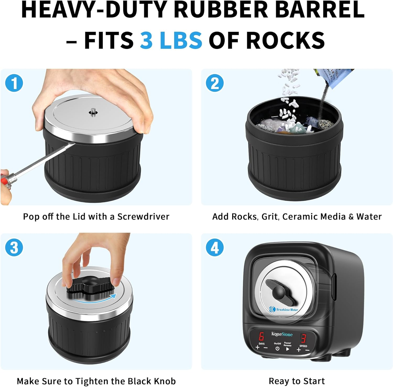 K2 Rock Tumbler Barrel, Replacement K2 Elite Rock Tumbler * Polisher