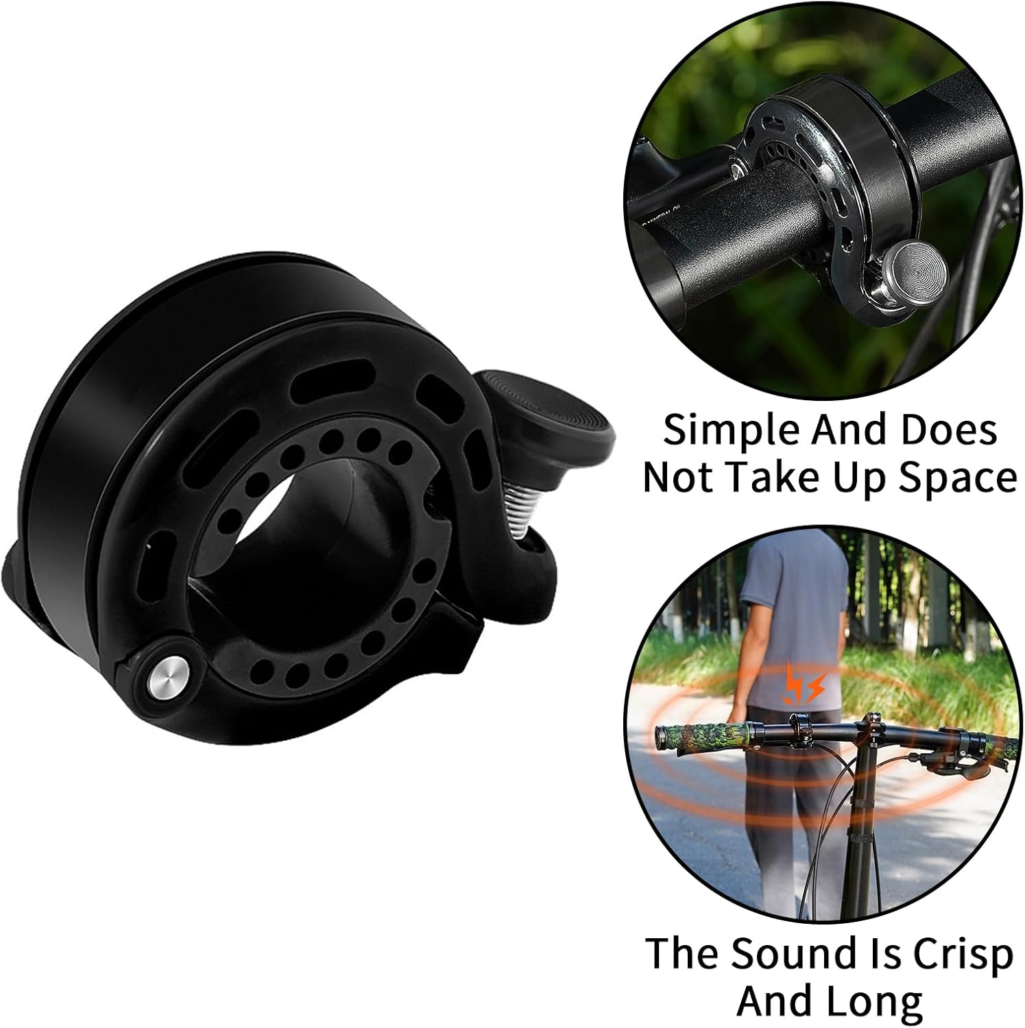 Bike Bell, Aluminum Alloy Bicycle Bells for Adults Max 110 DB Fit 22.2-31.8 Mm Handlebar, Waterproof Rustproof Cycle Bells Bike Horn with Loud Crisp Clear Sound for Mountain Road Bikes Scooter