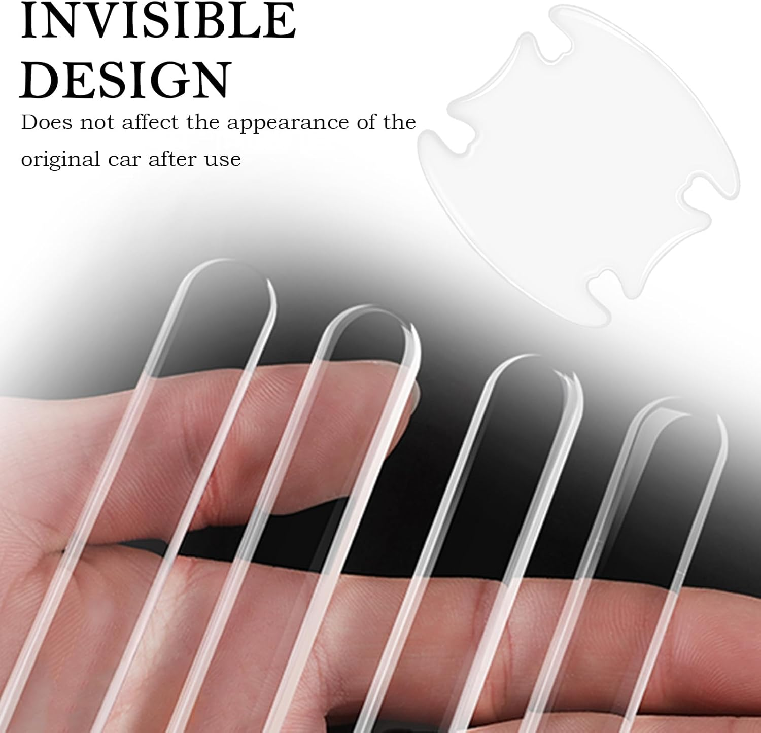 4PCS Car Door Handle Protectors 4PCS Car Door Handle Cup Protector Kit,Pvc Car Door Handle Scratch Protector for Scratches as Car Decorations,Universal Car Door Handle Scratch Protector (Transparent) - Carbon Fiber image number 7