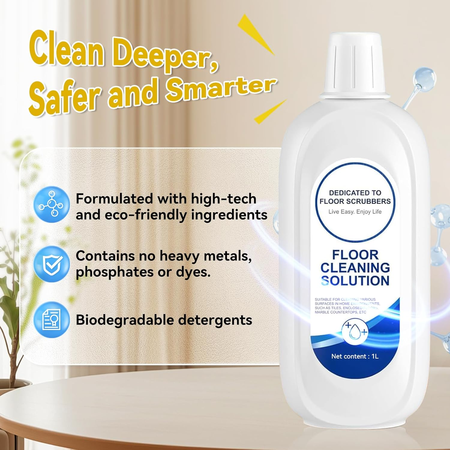 1Packs Floor Cleaner Solution Compatible with Tineco Cleaning Solution Refill Natural Scented, Deep Clean Streaks & Residue Free for All Robotic Vacuum Mop Cleaner Solution for Hardwood Multi Surface image number 3