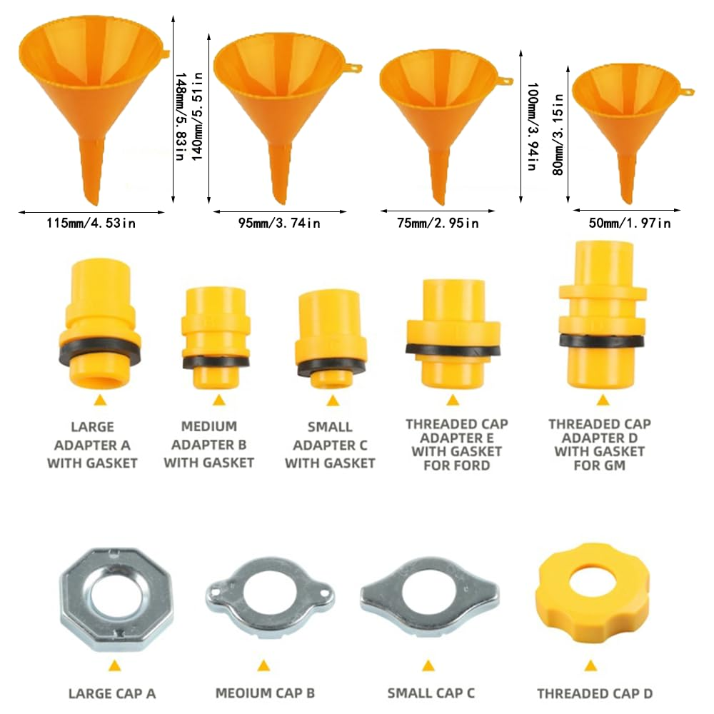 19PCS Spill-Free Radiator Coolant Funnel Kit,Professional Bleeder & Refill System for Cars & Trucks image number 2