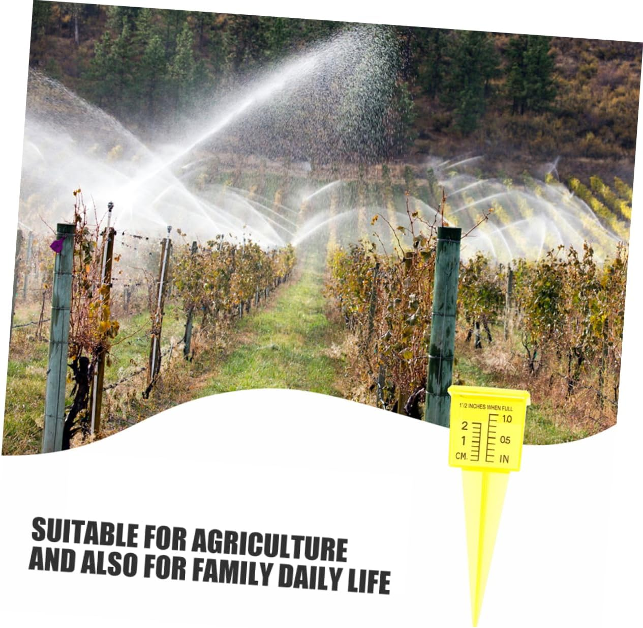 IWOWHERO 5Pcs Rain Gauge Sprinkler Catch Cups Sprinkler Gauge for Lawn Water Gauge for Water Gauge Rain Collector for Garden Outdoor Water Measuring Tool Yellow PVC image number 6