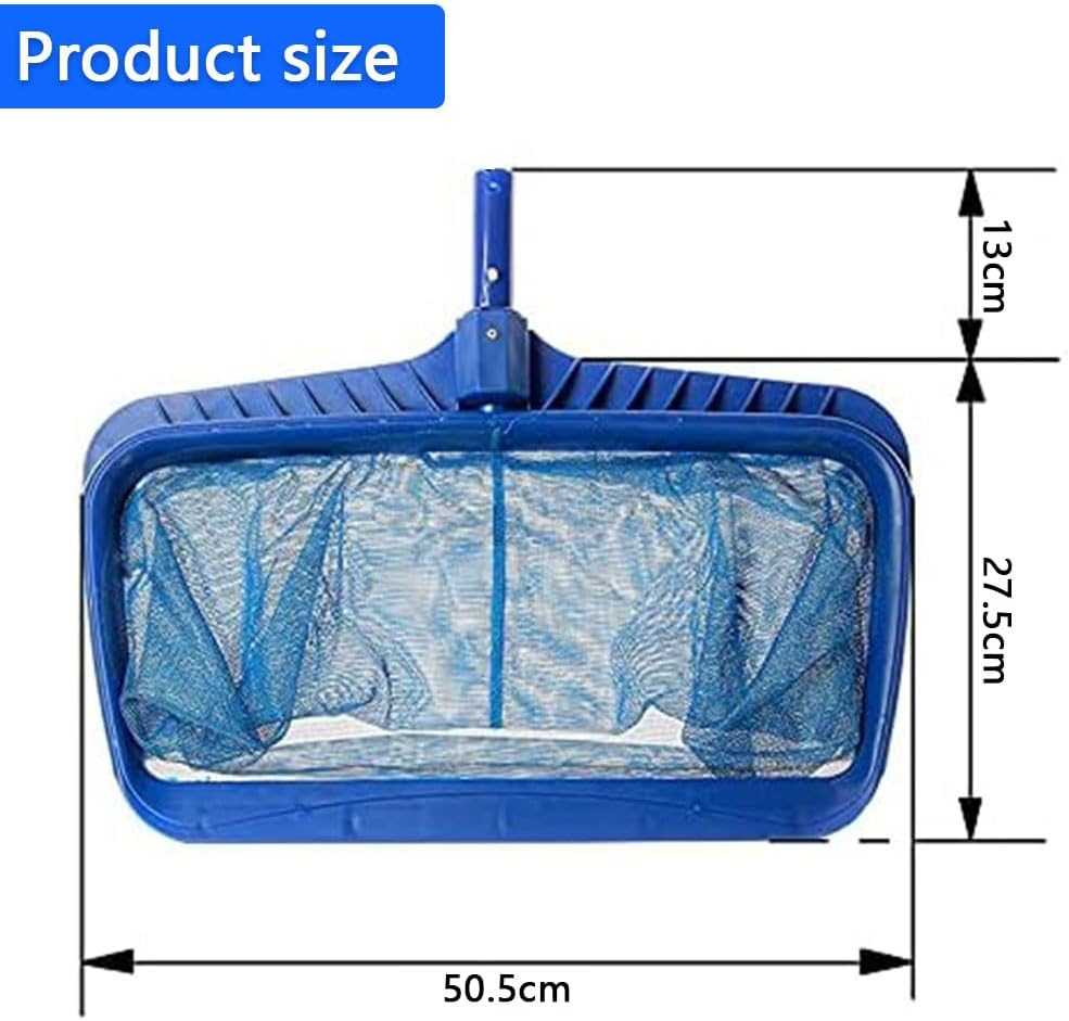 Pool Skimmer Net, 20" Heavy Duty Leaf Rake with Fine Mesh Deep Bag, Plastic Frame Cleaning Tool for Swimming Pools & Ponds, Fits Standard Poles, Blue image number 3