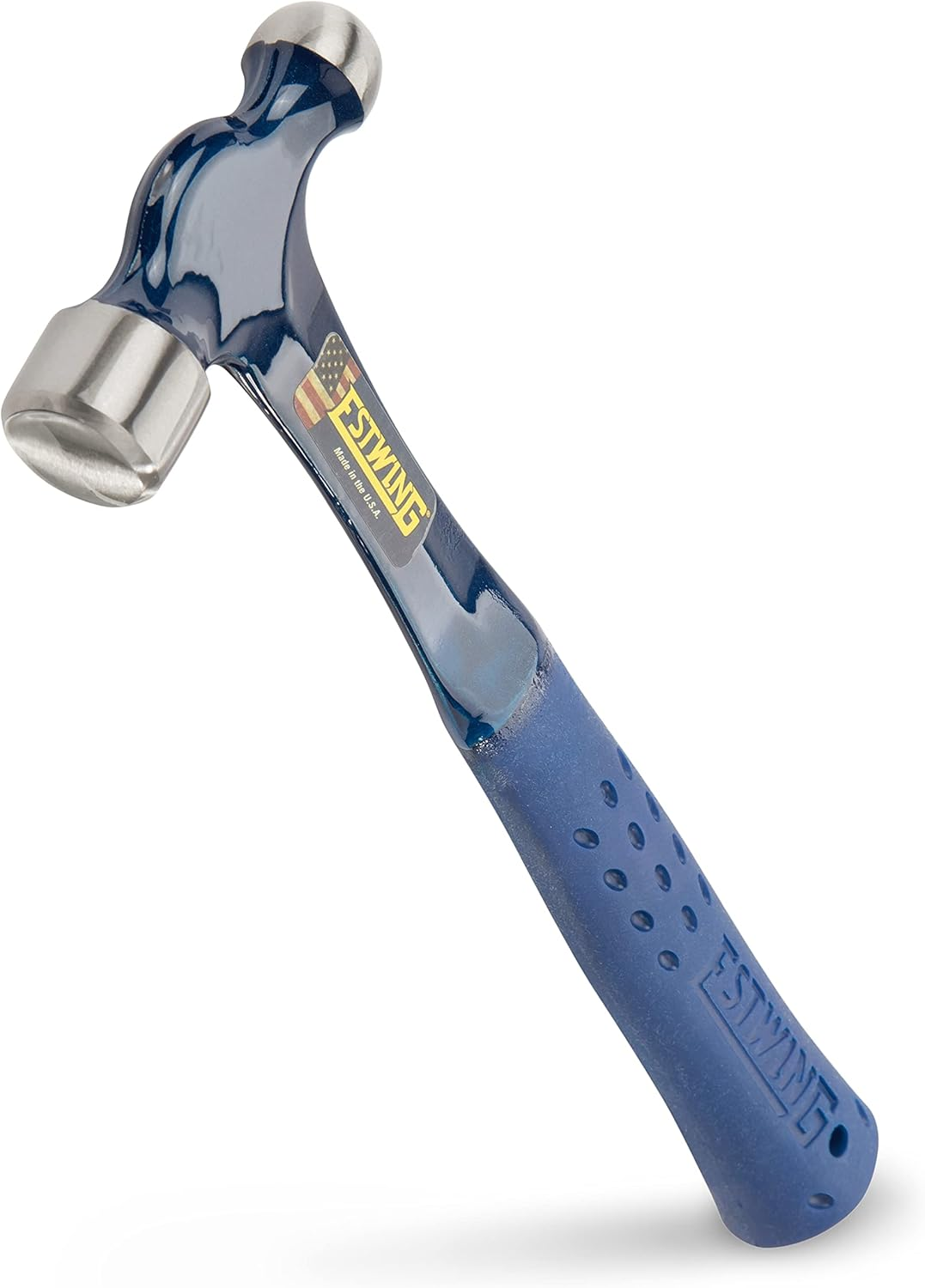Estwing Ball Peen Hammer with Blue Shock Reduction Grip, 12 Oz
