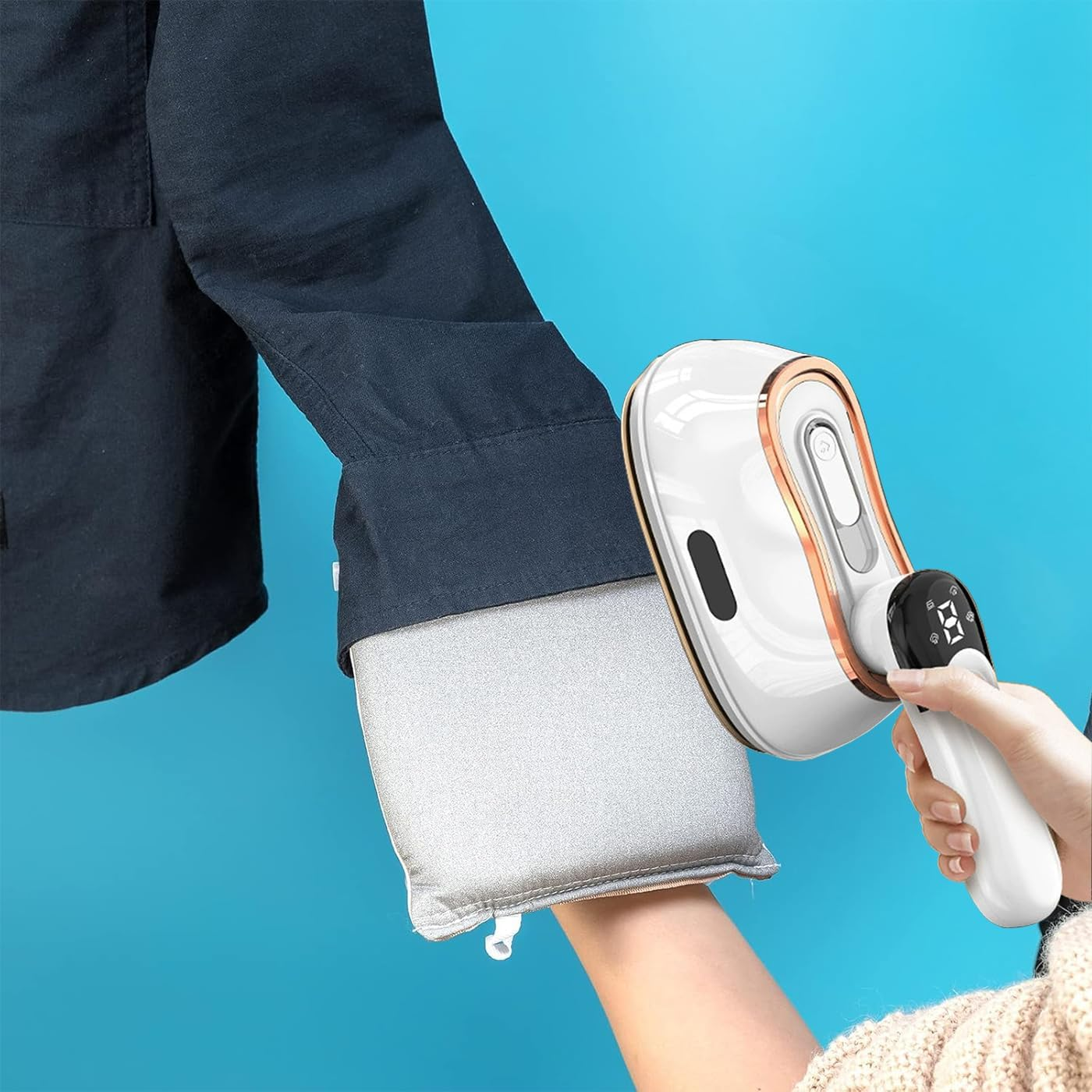 Portable Steamer Iron for Clothes anti Steam Gloves 1200W Handheld Fabric Steamer with LCD 180Ml Water Tank 10S Fast Heat-Up 4 Ironing Modes Mini Clothing Steam Iron for Home, Dorm, Travel