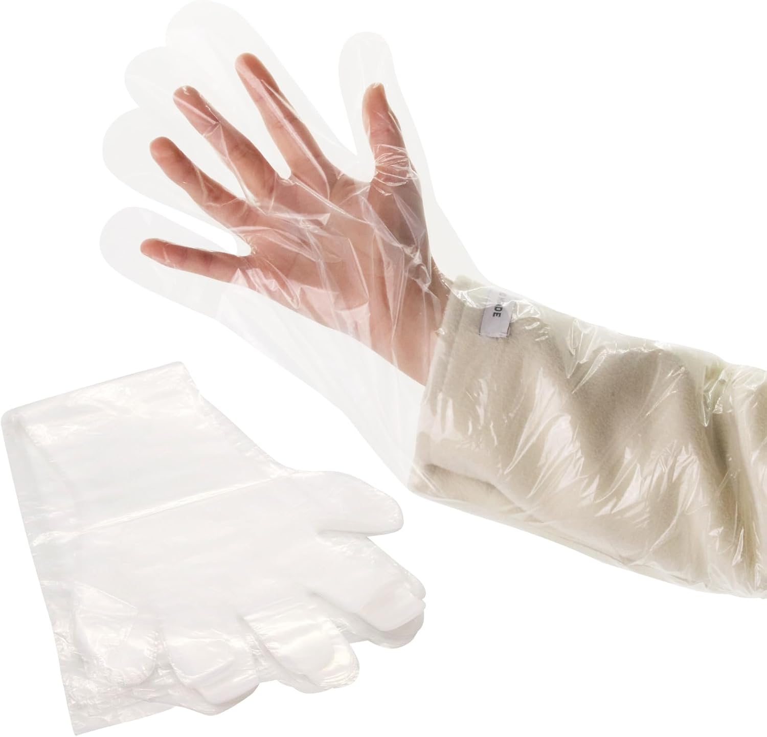 Disposable Rear Livestock Gloves Long, Clear Plastic Glove, Cleaning Protection plus Long Glove, Home Kitchen Factory Farm Work, Animal Inspection Long Arm Gloves (50 Sets ）