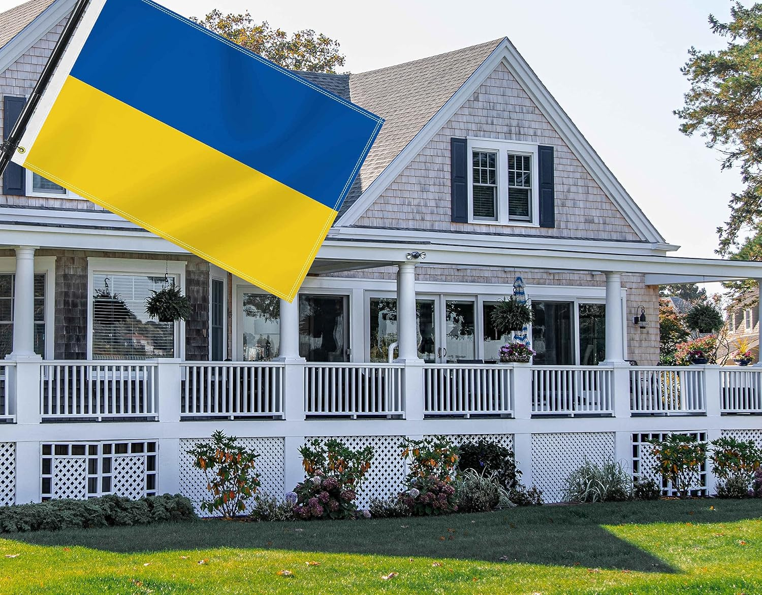 2&times;3 FT Ukraine Flag, 60&times;90 CM Medium 100D Ukrainians Outdoor Banner,Tiny Doube Side Printing Decor for Patio Garden with Brass Gromment image number 2
