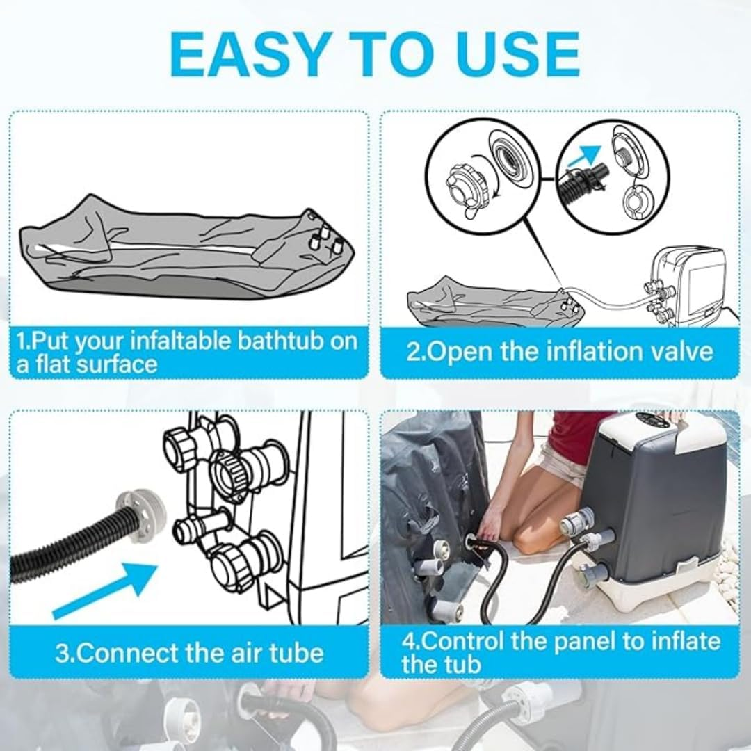 P05341 Inflatable Hose Compatible with P6931 P05503, Suitable for Various Lay-Z-Spa Bathtubs image number 4